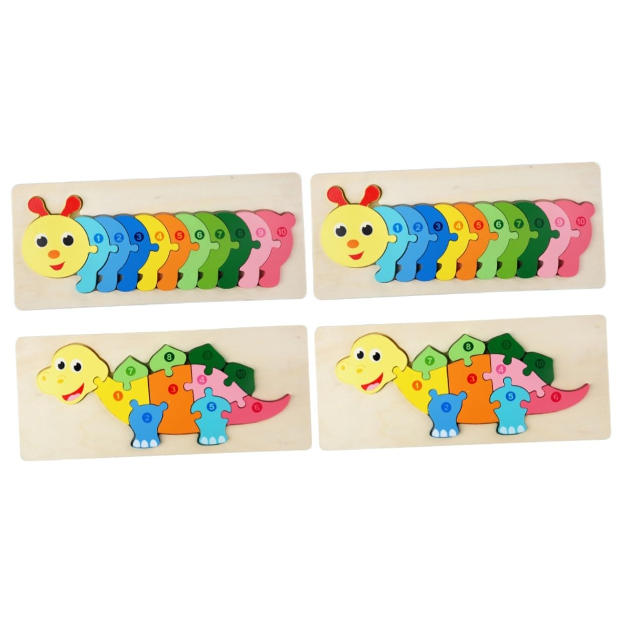 4 Pcs 3D Wooden Animal Puzzle Toys for Toddlers & Kids - Educational Peg Puzzle Games for Preschool Learning, Fine Motor Skills Development - Perfect for Home, Classroom & Travel Playtime