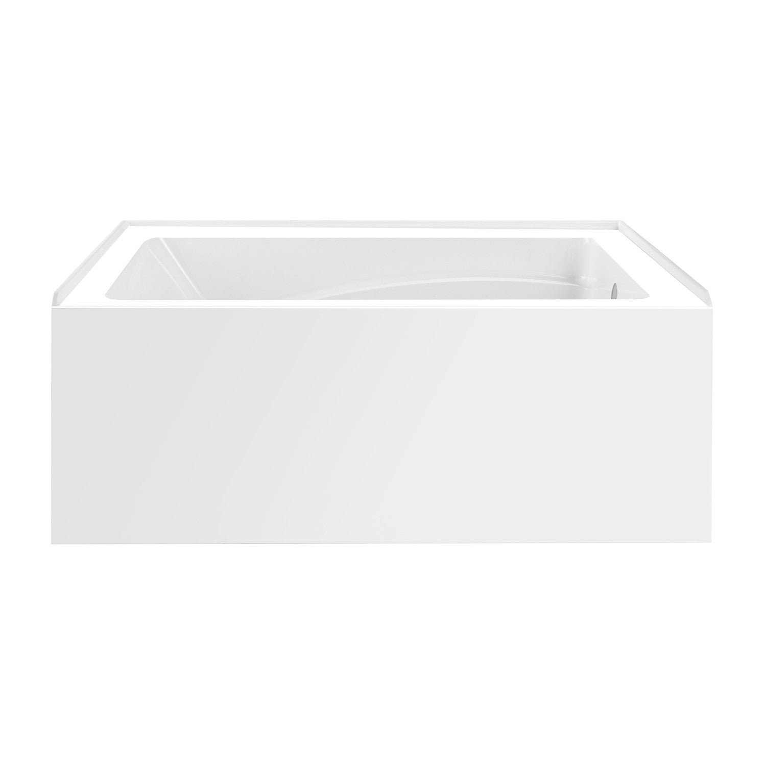 Aqua Eden 54 Inch Acrylic Rectangular 3-Wall Alcove Bathtub - Right Hand Drain, Glossy White | Perfect for Small Bathrooms & Modern Home Renovations