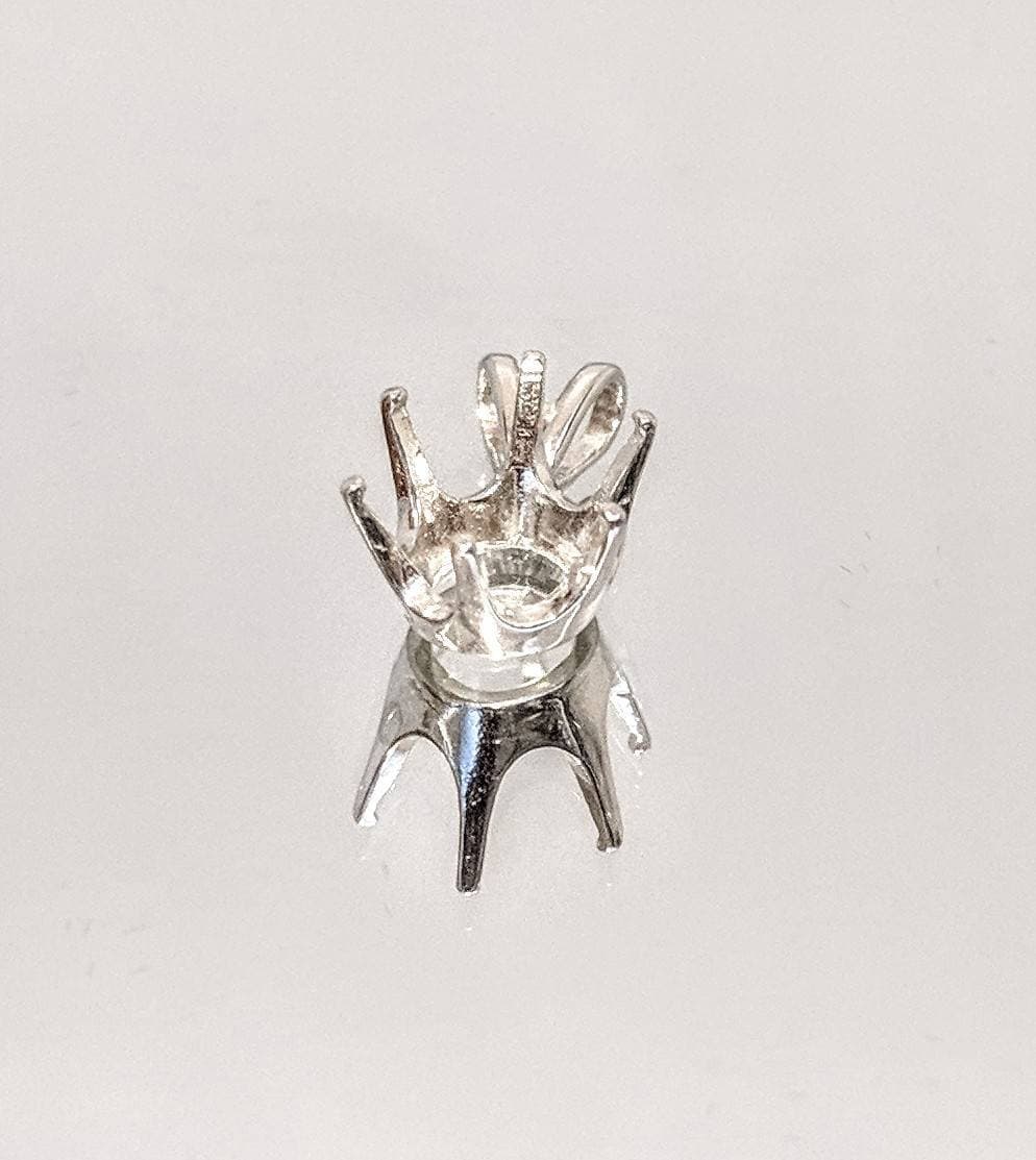 Solid Sterling Silver or 14K Gold 5x3mm 10x8mm Oval 6-Prong Pendant Setting - Handmade in USA - Perfect for Necklaces, Jewelry Making & Gift Giving
