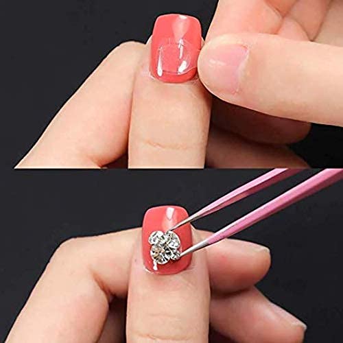 COSLUXE Clear Double-Sided Nail Glue Stickers - 144pcs Flexible Fake Nail Adhesive Tabs for Acrylic Nail Tips | Salon Quality, Easy Application | Perfect for Nail Extensions, Manicures & DIY Nail Art at Home