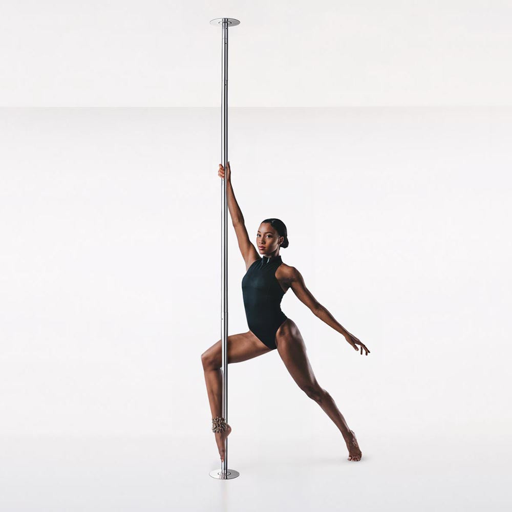 TheLAShop 10.8 ft Removable Spinning Dance Pole for Home - 45mm Chrome Professional Pole Dancing Fitness Equipment for Beginners & Advanced Dancers (Living Room, Studio, Gym Use)