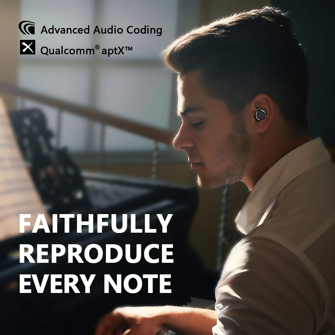 W5 Wireless Earbuds Bluetooth 5.0 Headphones with 4 Mics & CVC 8.0 Noise Cancellation, 56H Playtime, aptX HD & Balanced Armature for Hi-Fi Sound, USB-C Charging - Perfect for Home Office, Gym & Travel