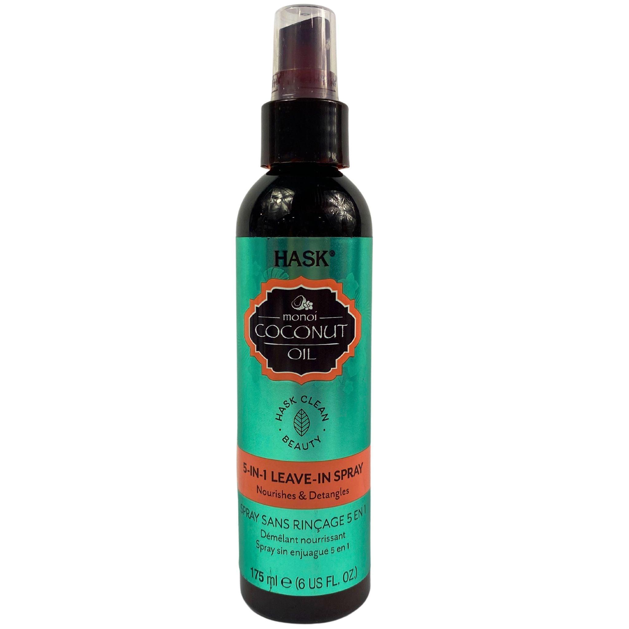Hask Monoi Coconut Oil 5-in-1 Leave-In Conditioner Spray - Nourishes, Detangles & Repairs Hair - 6oz (Pack of 30) - For Dry, Damaged & Curly Hair - Salon Quality Hair Treatment at Home