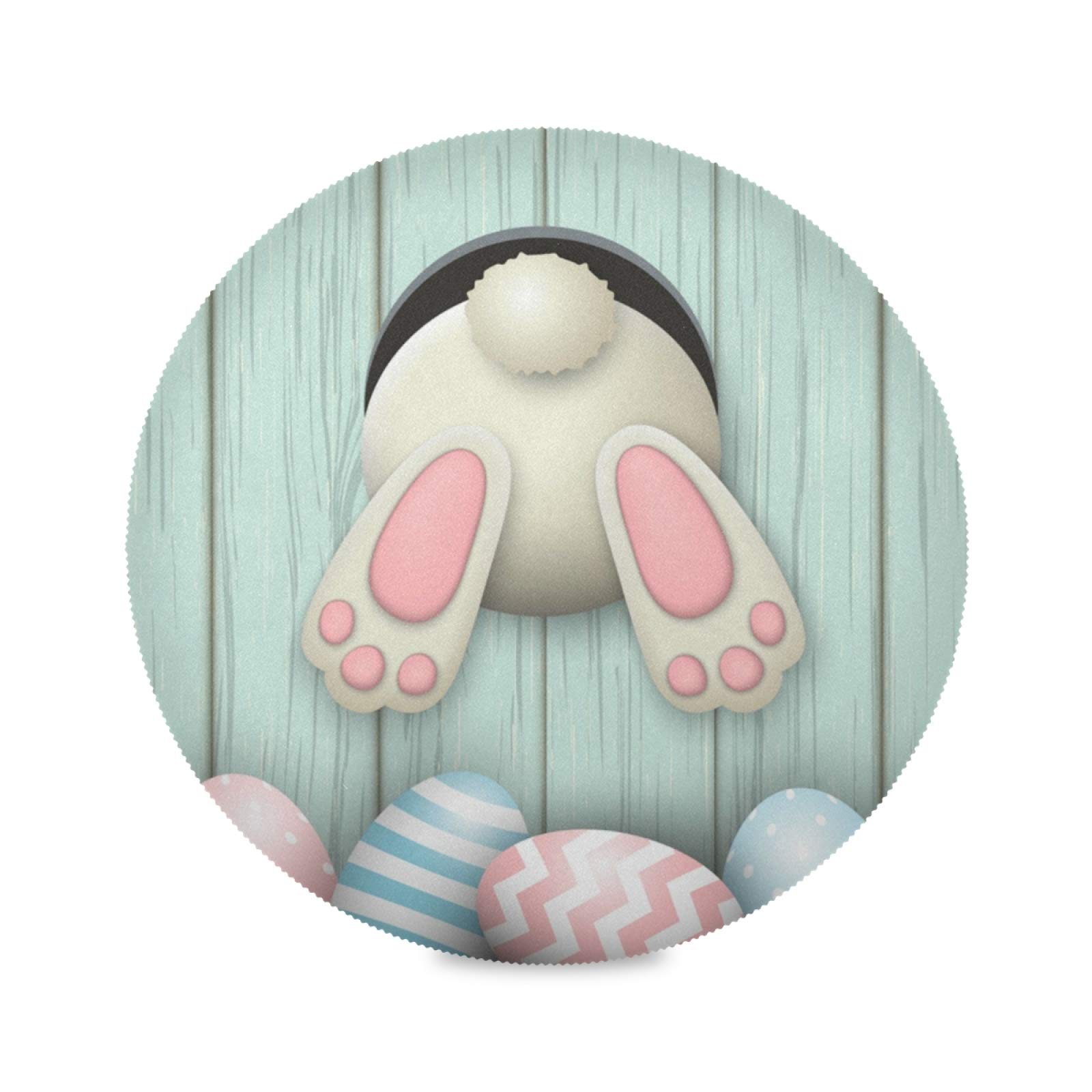 Easter Bunny Eggs Round Placemats Set of 6 - Washable Kitchen Table Mats for Holiday Dining & Spring Decor | Perfect for Easter Brunch, Family Gatherings & Festive Table Settings