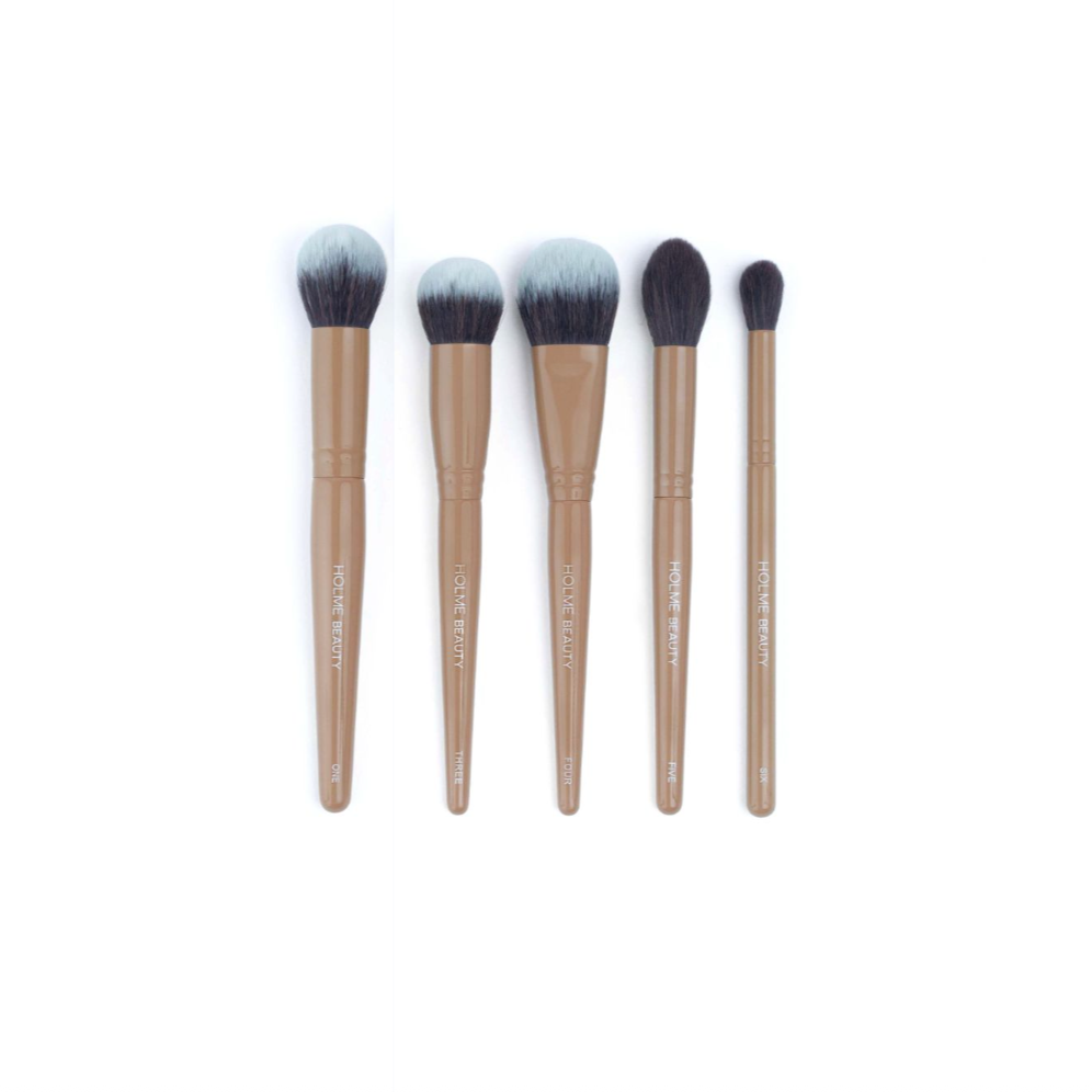 5-Piece Professional Makeup Brush Set - Soft Bristles for Foundation, Blush, Eyeshadow & More - Perfect for Home & Travel Makeup Application