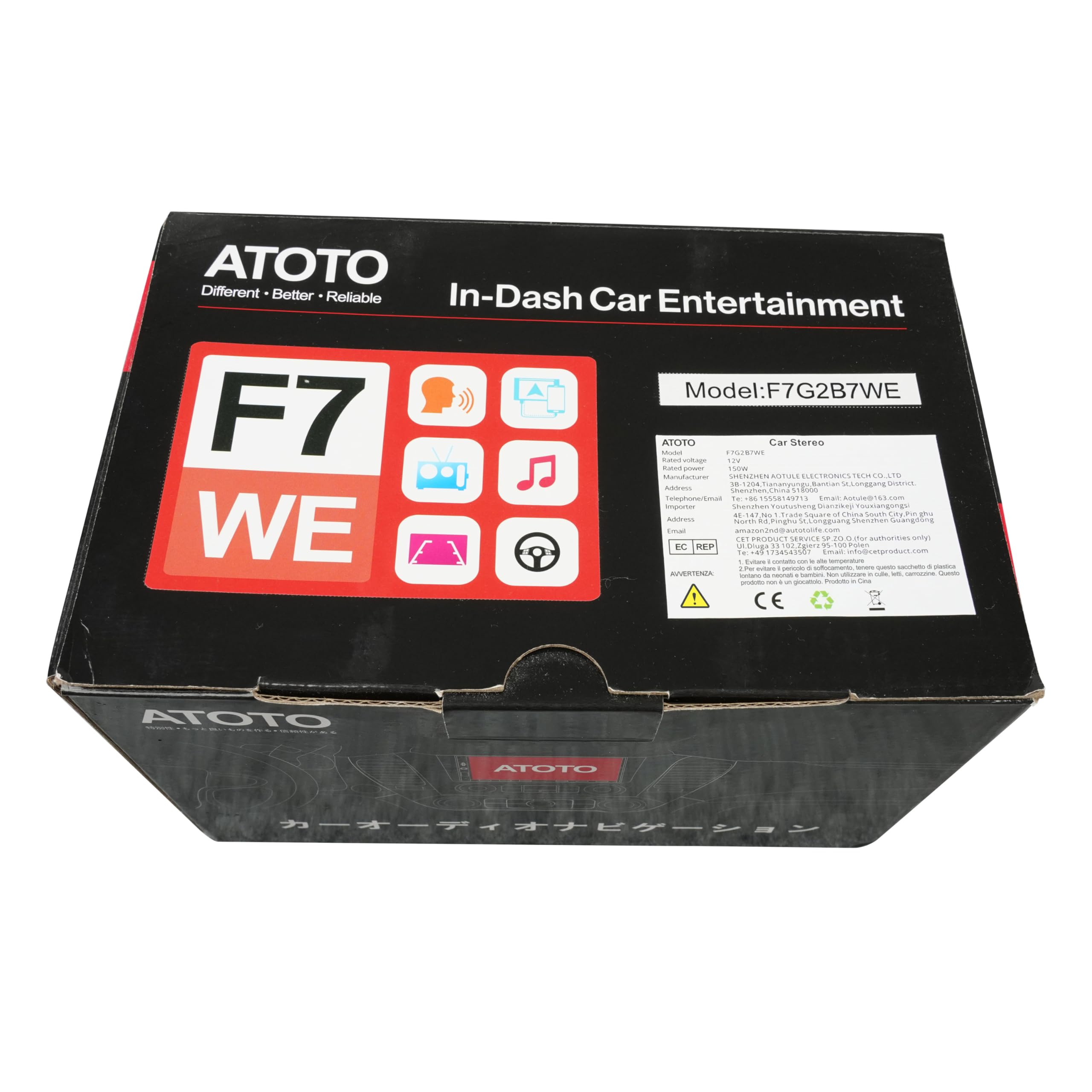 ATOTO F7WE 7-Inch Wireless CarPlay & Android Auto Double DIN Car Stereo with Touchscreen, Bluetooth, AM/FM, HD Radio, Voice Control - Perfect for Road Trips & Daily Commuting