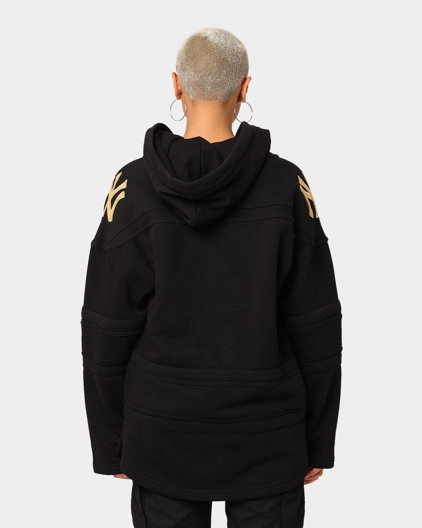 47 Brand New York Yankees Superior Lacer Hoodie Black/Gold - Men's Baseball Fan Apparel for Game Day & Casual Wear