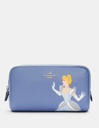 Coach Disney X Coach Small Boxy Cosmetic Case With Cinderella - Elegant Makeup Bag for Travel & Daily Use | Perfect Gift for Disney Fans & Fashion Lovers