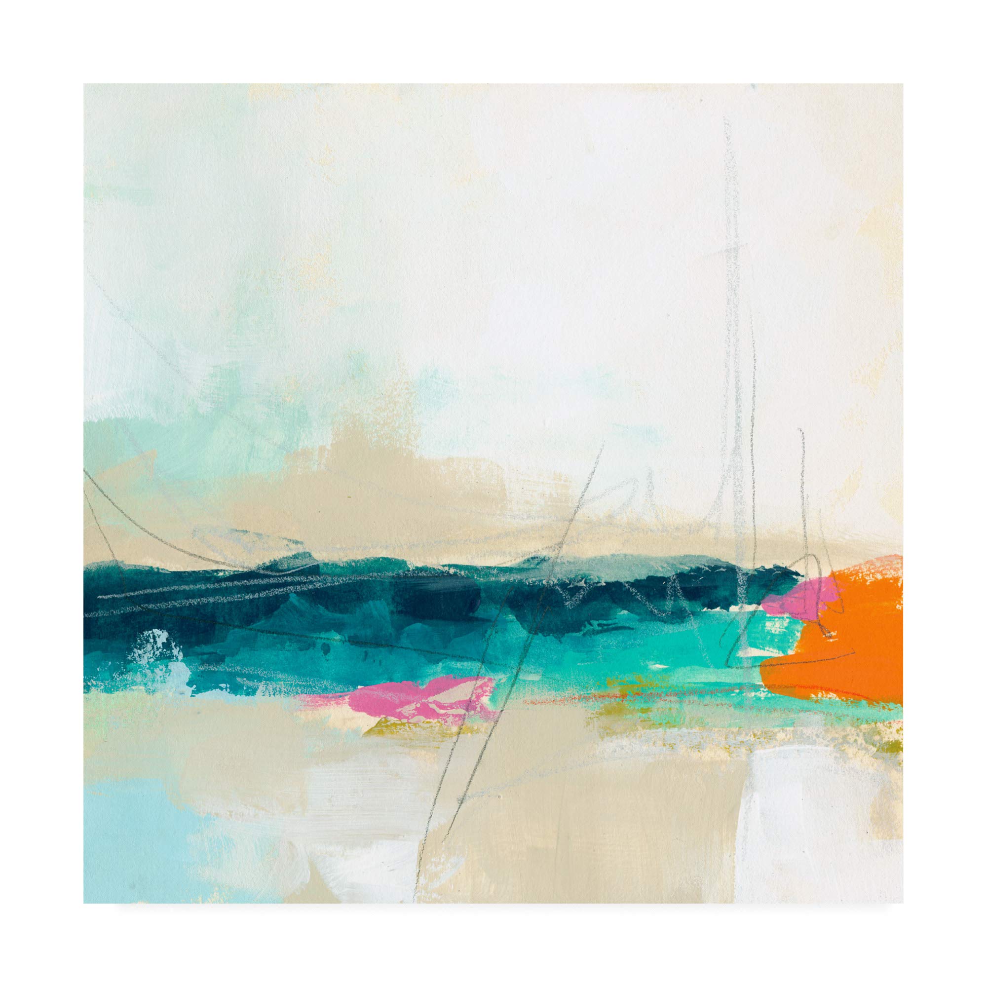 Trademark Fine Art 18x18 Atmospheric VIII by June Erica Vess - Modern Abstract Wall Art for Living Room, Bedroom & Office Decor