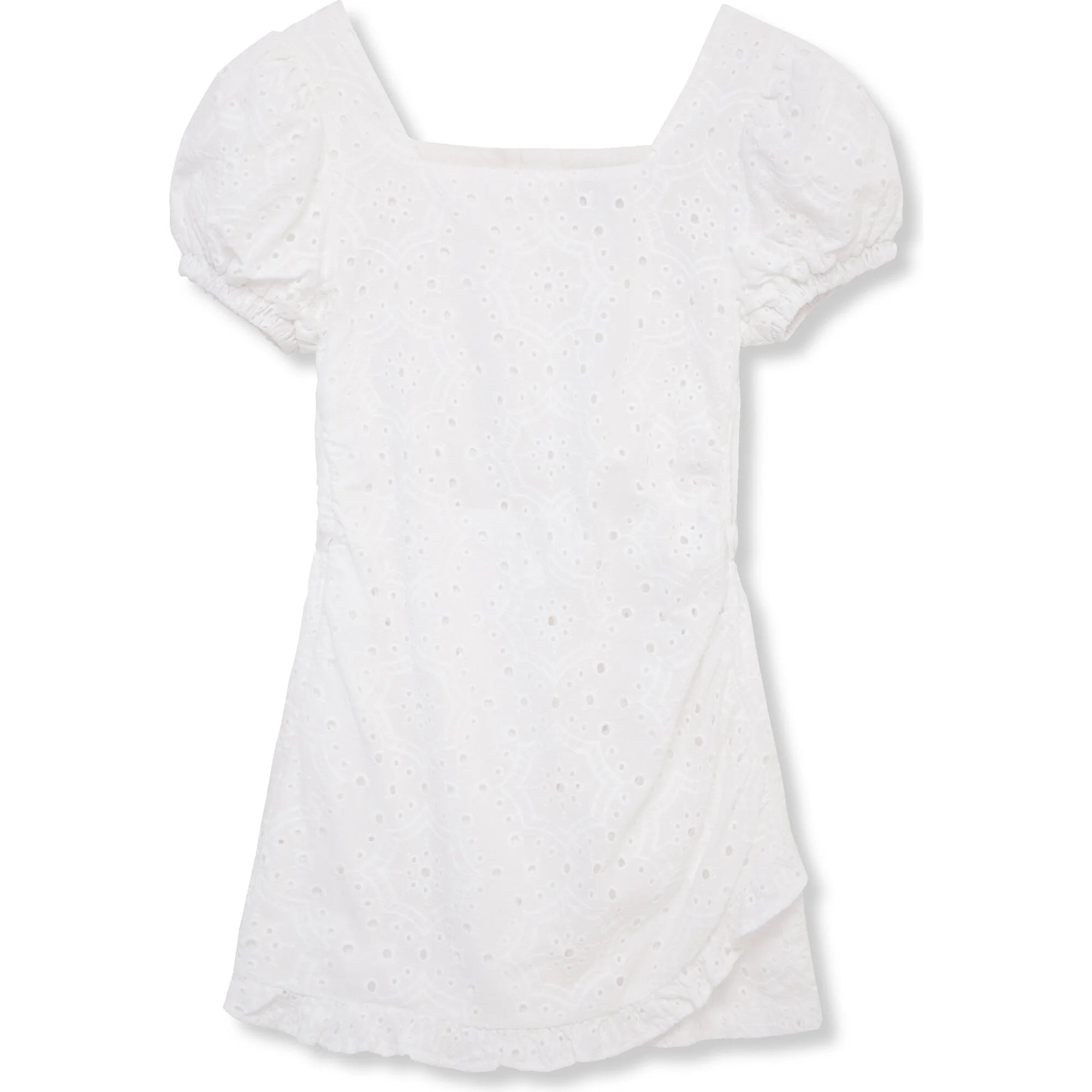 Stylish White Wrap Eyelet Romper for Women - Comfortable & Breathable Summer Outfit - Perfect for Beach, Vacation, and Casual Wear