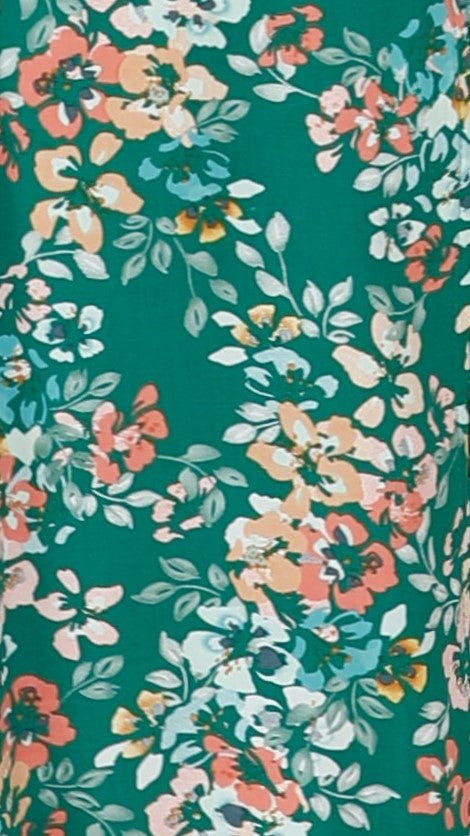 Laury Midi Dress - Green Floral Print Summer Dress for Women | Casual & Party Wear | Perfect for Beach, Vacation & Date Nights