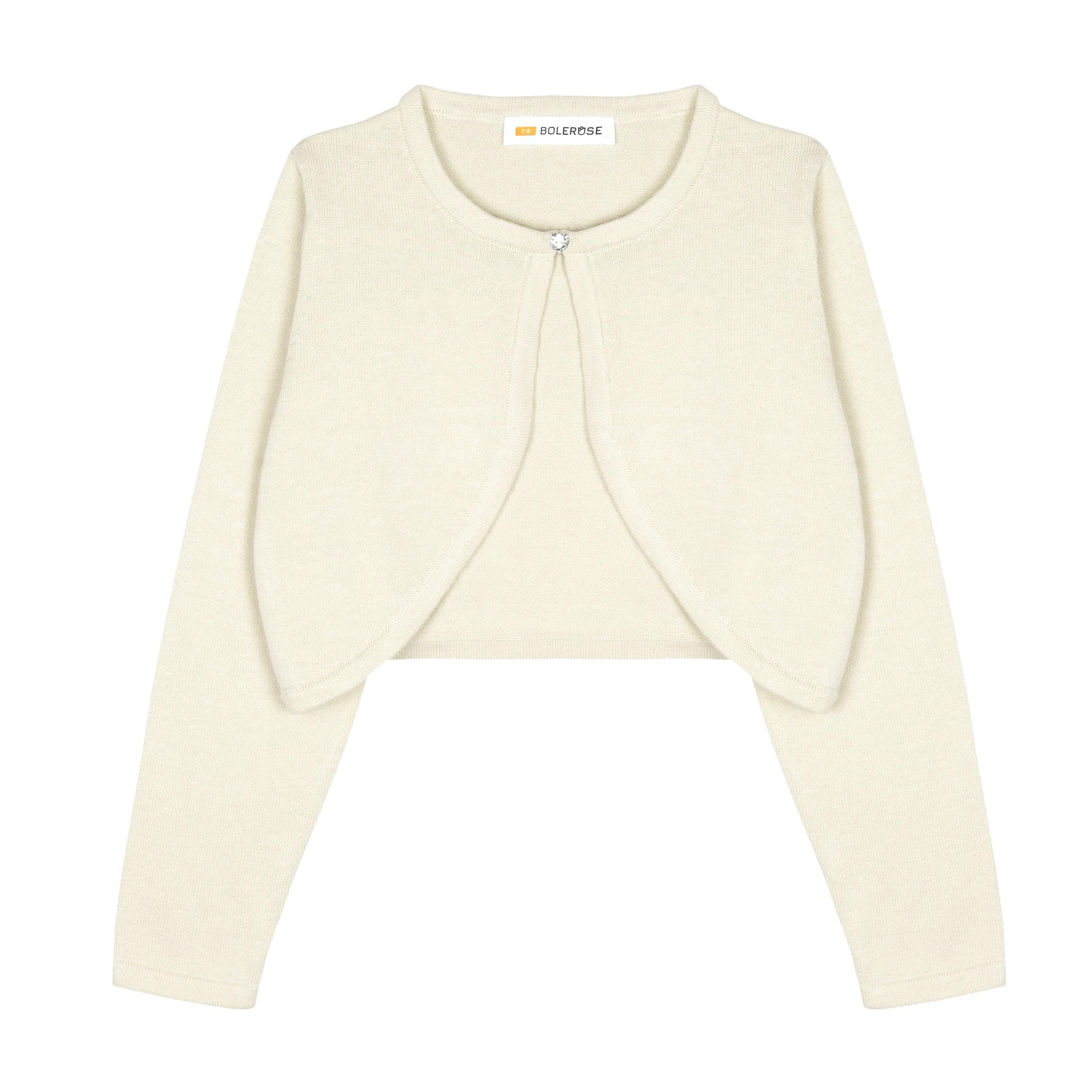 BOLEROSE Girls Long Sleeve Cardigan - Soft Knit Bolero Shrug for Kids & Toddlers | Perfect for School, Parties & Special Occasions