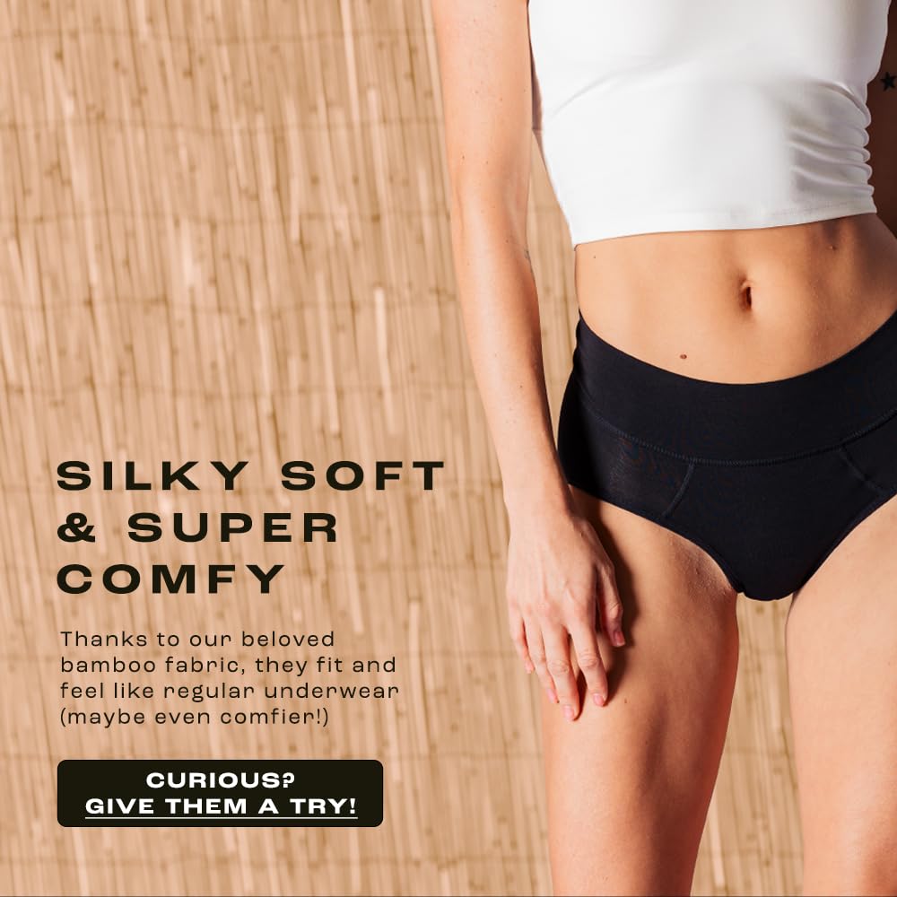 Bambody Absorbent Period Underwear for Women & Teens - Leakproof, Soft, Breathable, Comfortable Panties - Perfect for Overnight Protection, Active Lifestyles & Everyday Wear