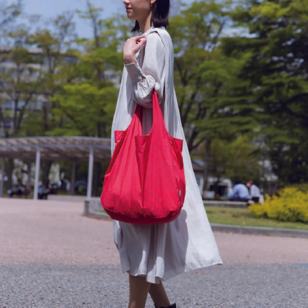 TO&FRO Packable Tote Bag - Lightweight Foldable Travel Shopping Bag, Medium Size, Pink - Perfect for Beach, Grocery, Gym & Daily Use