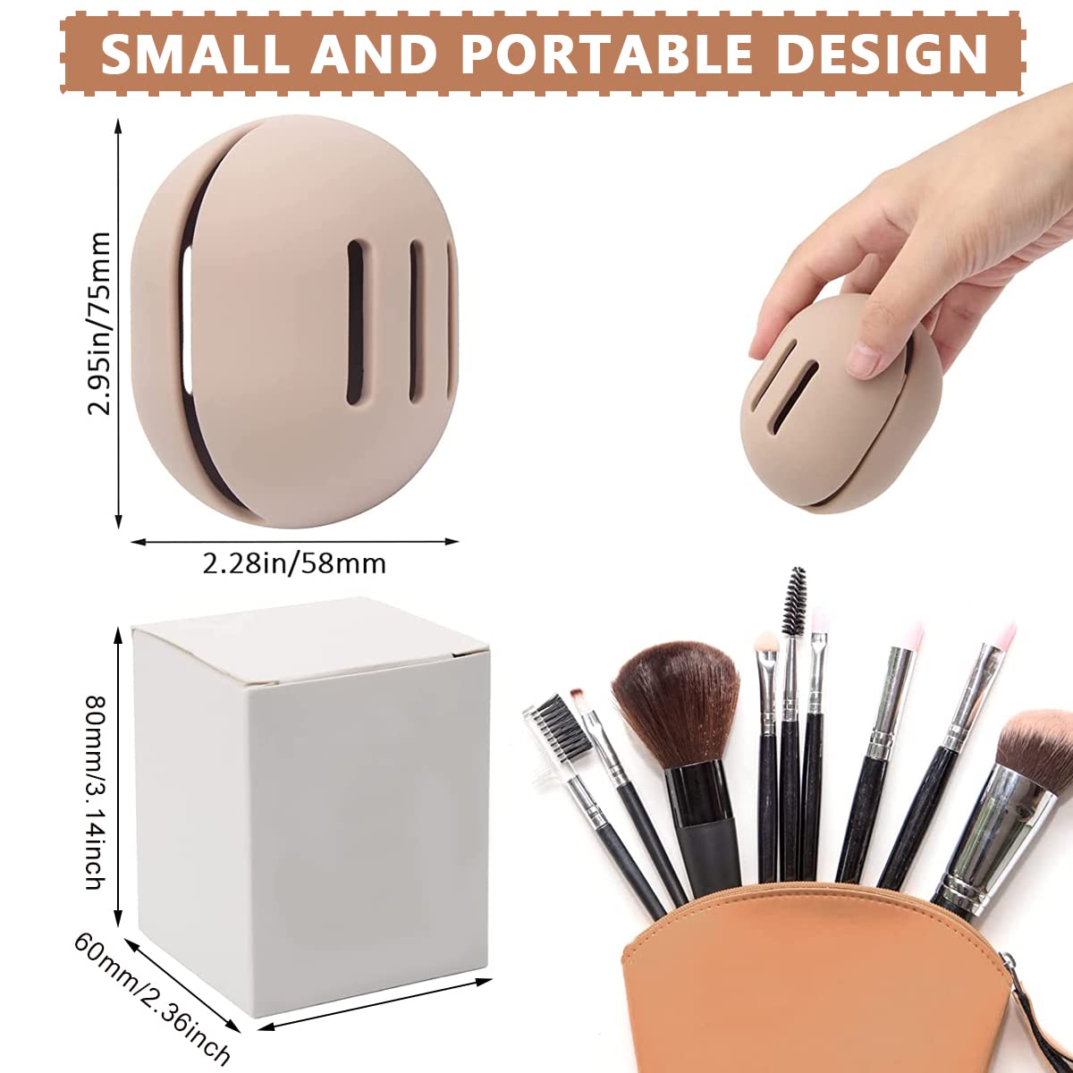 MAYCREATE® Silicone Makeup Sponge Holder Case - Breathable Beauty Blender Storage Container for Travel & Home - Cute Cosmetic Organizer (Khaki) | Perfect for Travel, Gym & Daily Makeup Organization