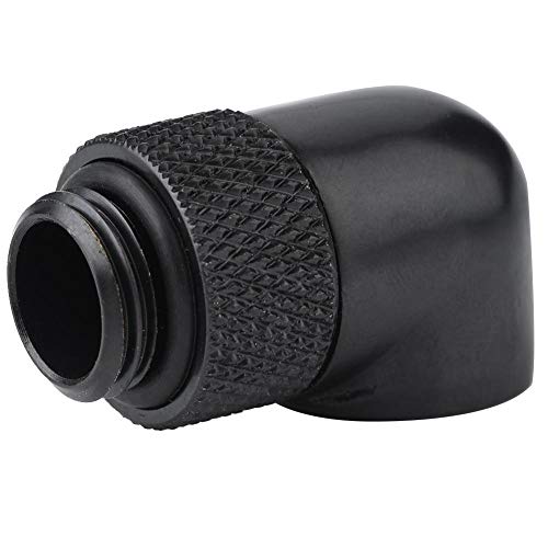 90 Degree Elbow Tube Connector - Black PC Water Cooling Fitting for Desktop Computer Cooling System | High-Performance Liquid Cooling Solution for Gaming PCs and Workstations