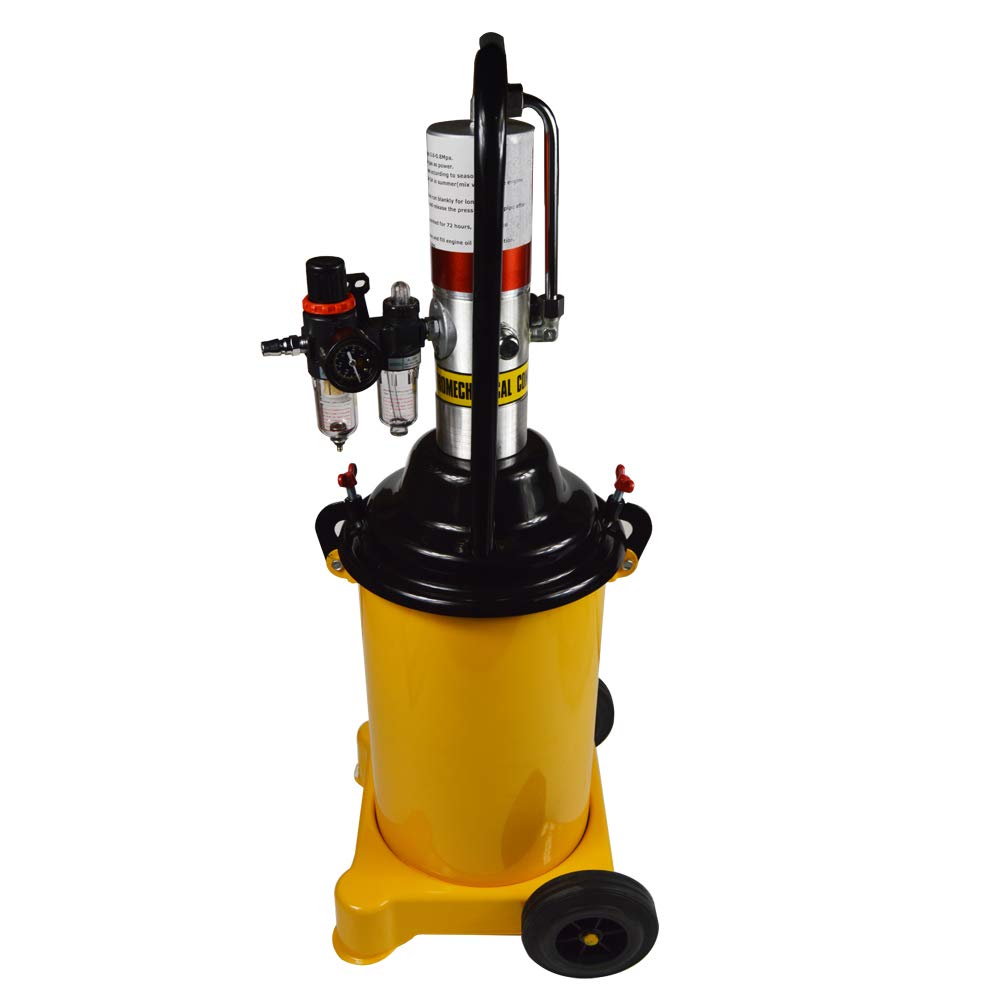 TECHTONGDA 3 Gallon Air Pneumatic Grease Pump with Gun Hose - Heavy Duty Lubrication Tool for Automotive, Industrial & Farm Equipment Maintenance