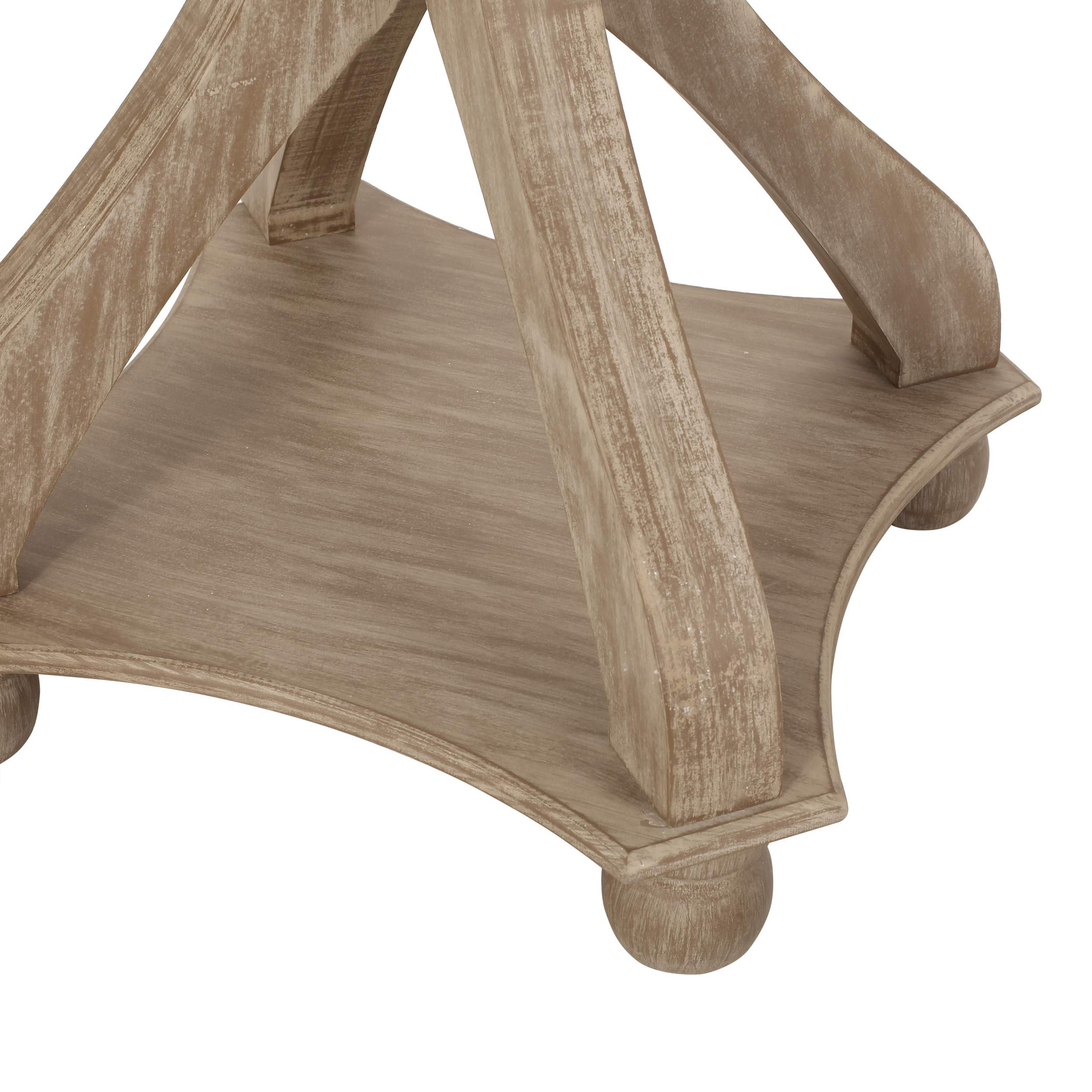 Christopher Knight Home Estelle French Country Round Top Accent Table - Natural Wood Finish for Living Room, Bedroom, or Entryway Decor