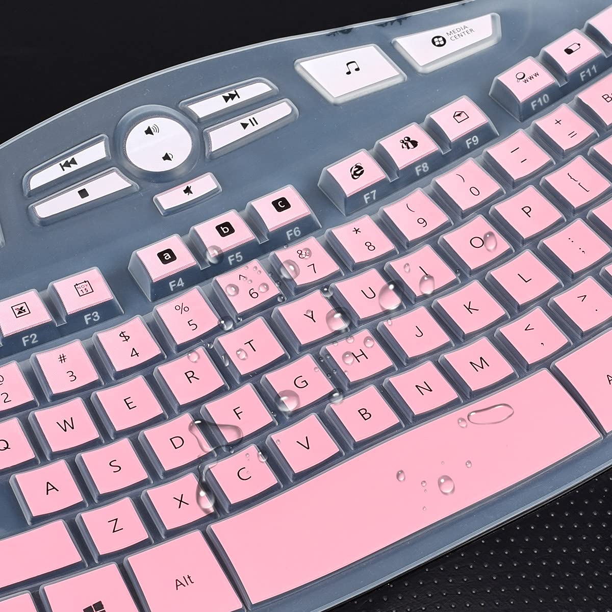 Logitech Keyboard Cover for K350 & MK570/MK550 Wireless Wave Keyboard - Pink Protective Skin | Dustproof & Spill-Resistant | Perfect for Office, Home & Travel Use