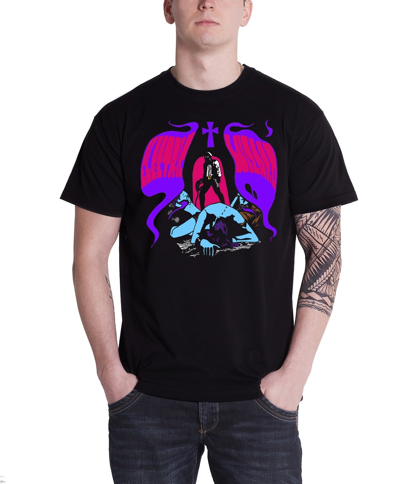 Official Witchfinder Band Logo Men's Black T-Shirt Size L - Perfect for Concerts, Casual Wear & Fan Merchandise
