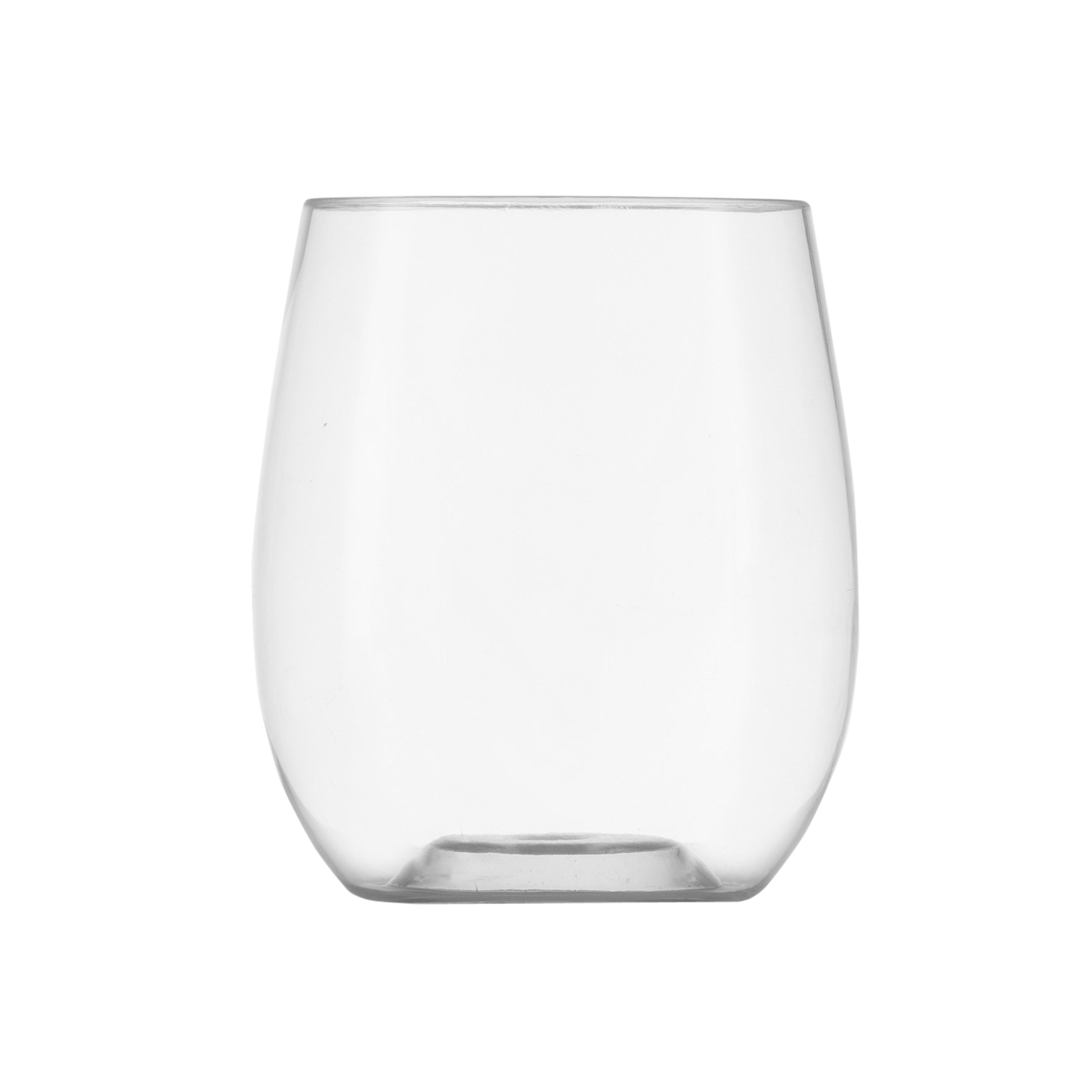 12 oz Clear Plastic Stemless Wine Glasses - 6 Pack Shatterproof Goblets for Parties, Weddings & Outdoor Events - BPA-Free Unbreakable Drinking Cups