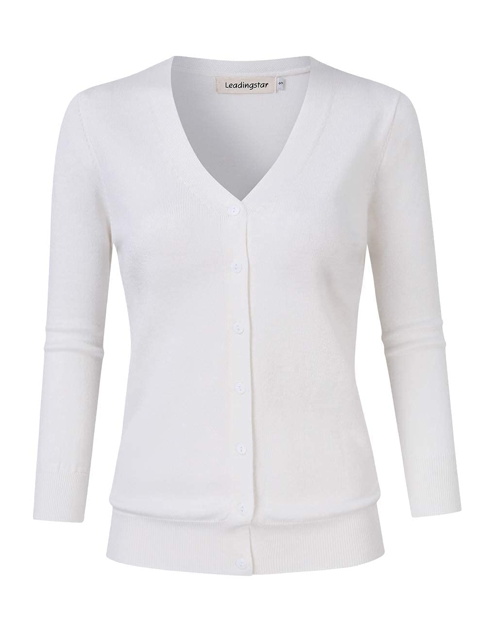 Women's 3/4 Sleeve Button Down Sweater Cardigan - Soft Knit Open Front Long Cardigan for Women - Perfect for Office, Casual Wear & Fall Layering
