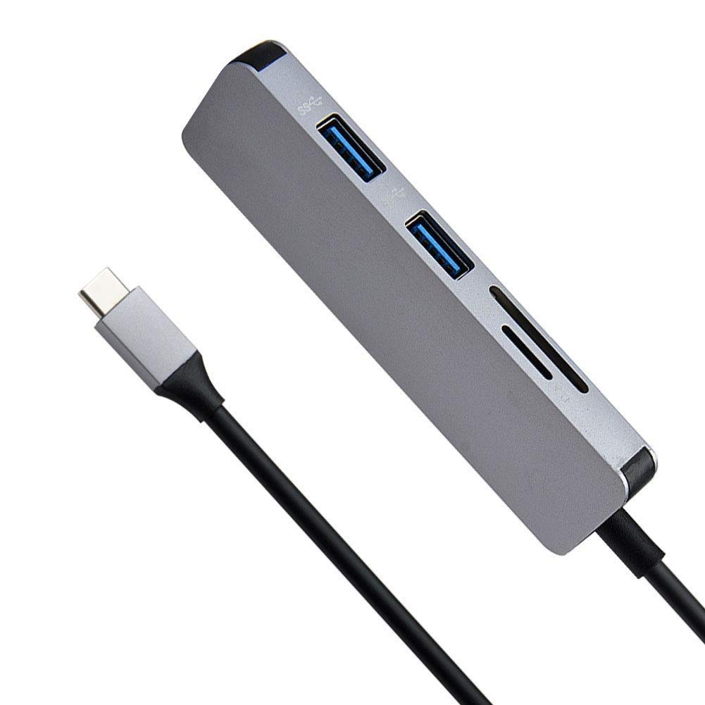 UTechSmart 5-in-1 USB C Hub with HDMI, 4K Triple Display, USB 3.0 Ports, Card Reader - Type C Docking Station for MacBook Pro/Air, Dell XPS, iPad Pro - Perfect for Home Office, Gaming & Multi-Tasking