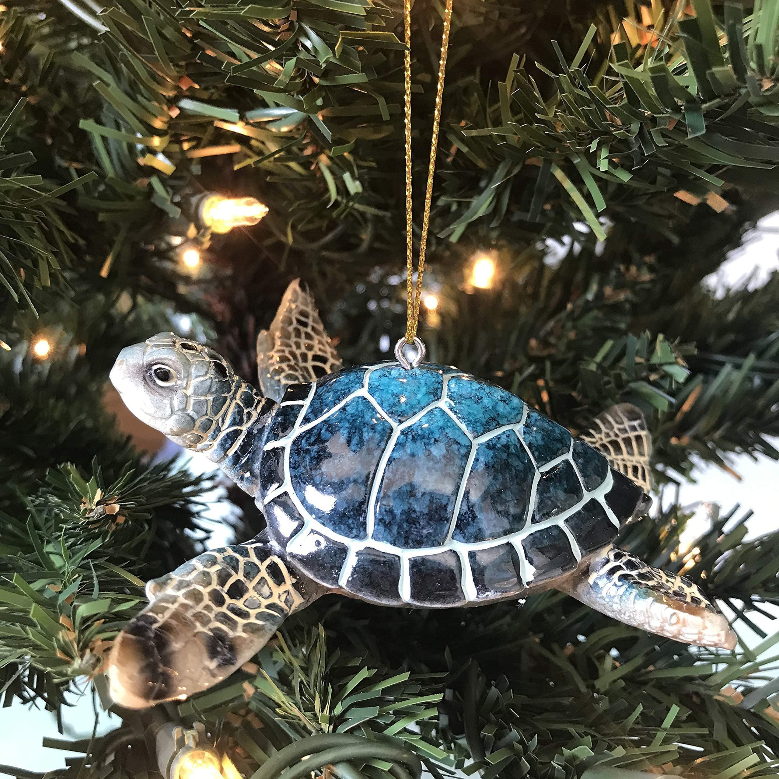 5-Piece Hand-Painted Ocean Animal Christmas Ornaments Set - Perfect for Tree Decor, Bathroom Wall Hanging, Stocking Stuffers, Scuba Diving Enthusiasts & Ocean Theme Lovers - Ideal for Holiday Decorations, Gift Giving & Underwater Themed Parties