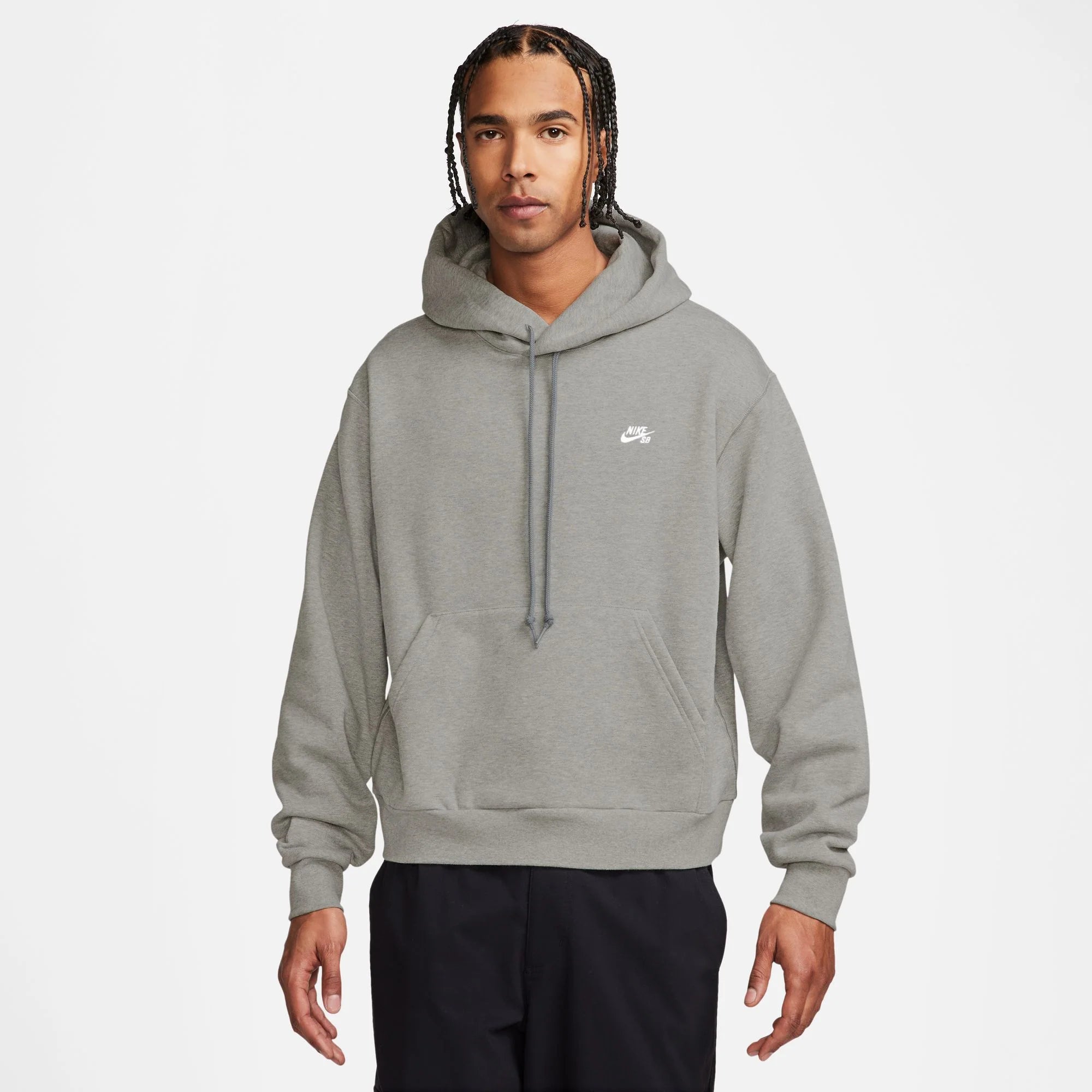 Nike SB Embroidered Hoodie for Men & Women - Dark Grey Pullover Sweatshirt | Skateboarding, Streetwear & Casual Wear