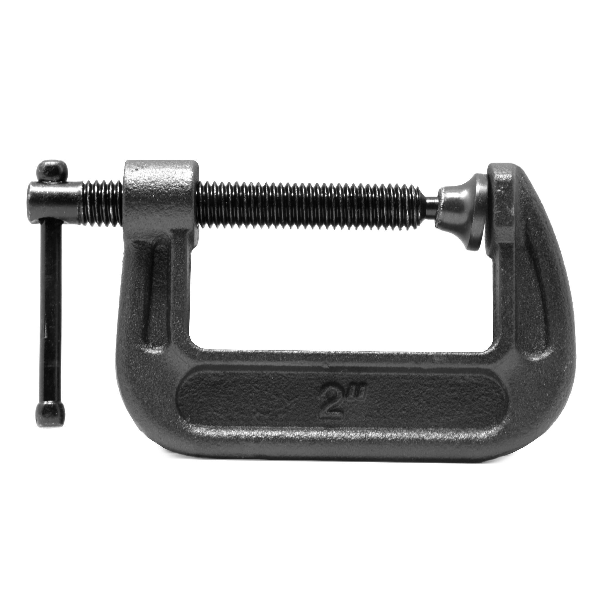 Heavy Duty Cast Iron C Clamps 4 Pack - 2 Inch Jaw Opening, 1.2 Inch Throat Depth - Ideal for Woodworking, Metalworking, and DIY Projects