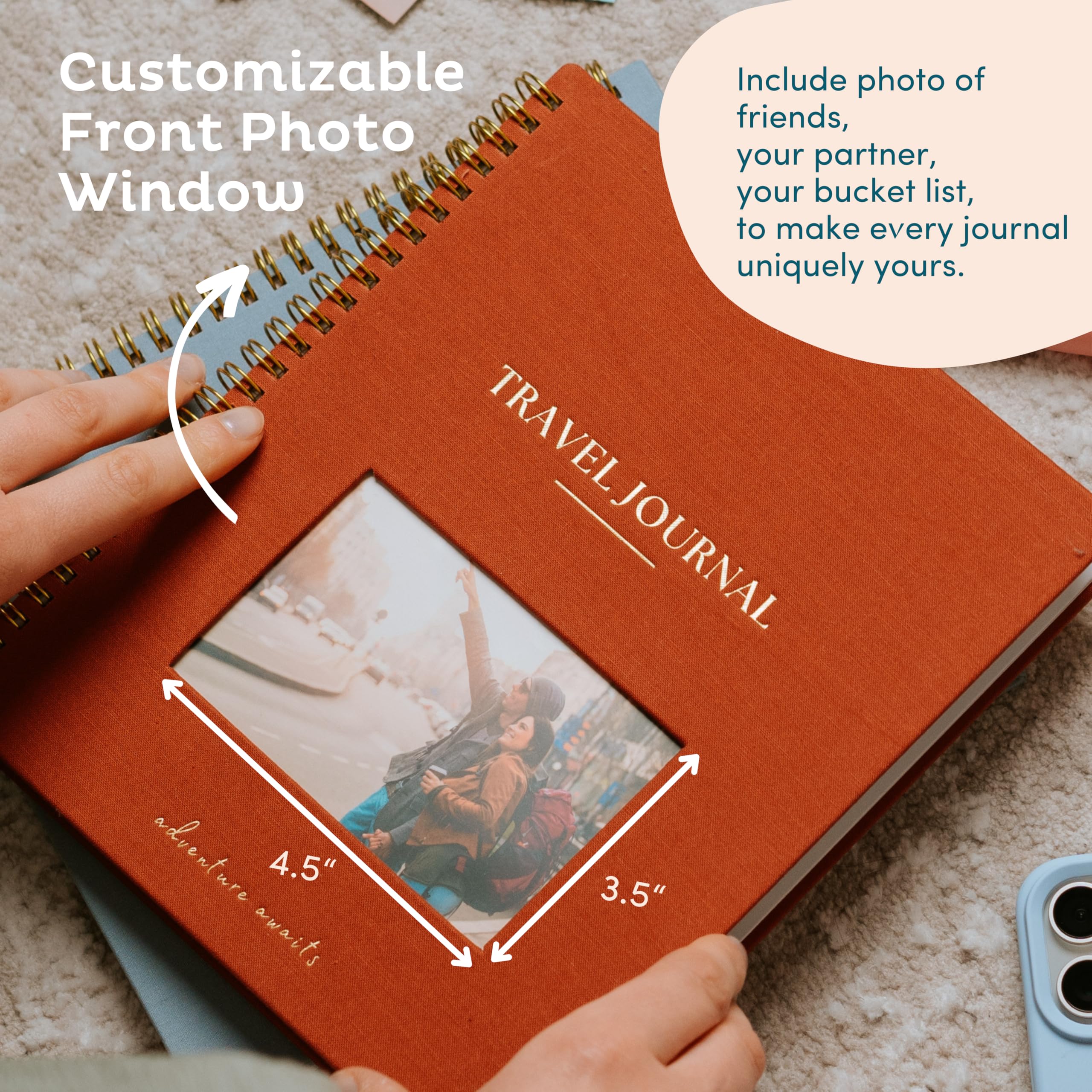 Travel Journal with Prompts for Women & Men – Scrapbook, Diary, Bucket List, Road Trip & Adventure Planner – Undated World Travel Notebook Gift for Couples & Teens (Terracotta) – Perfect for Vacation Memories, Honeymoon Planning & Backpacking Trips