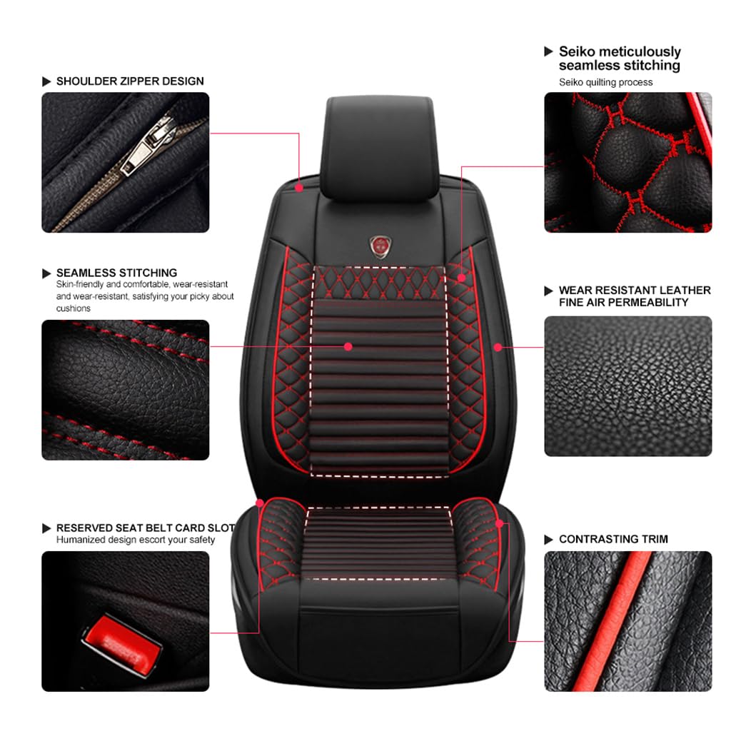 Premium Universal PU Leather Seat Covers & Pillows for BMW X5 - Durable Faux Leatherette Front Row Cushions in Beige | Perfect for Road Trips, Daily Commutes & Car Interior Protection