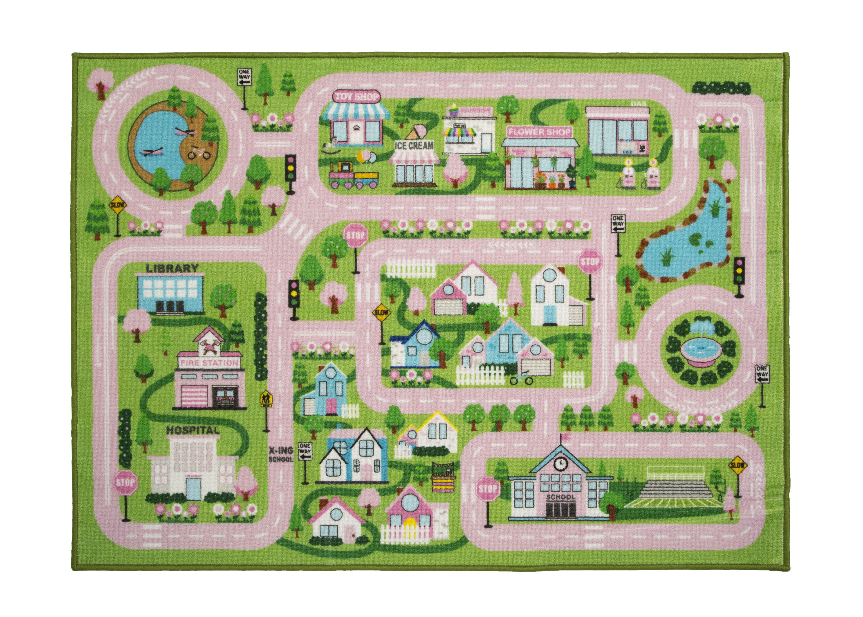 54x39 Inch Large Road Map Activity Play Rug for Kids - Perfect for Boys & Girls Playroom, Classroom, and Learning Activities