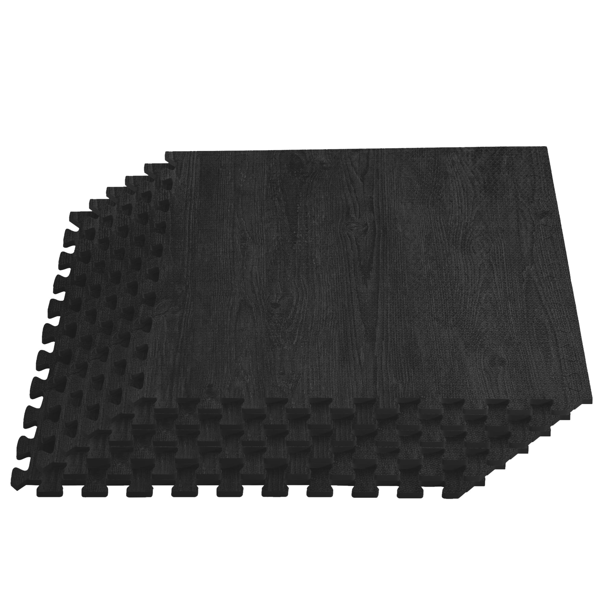 Premium Wood Grain Interlocking Foam Floor Mats - 3/8 Inch Thick Printed Foam Tiles for Anti-Fatigue Flooring | Farmhouse & Forest Floor Design | Home Gym, Playroom, Nursery & Office Flooring Solution