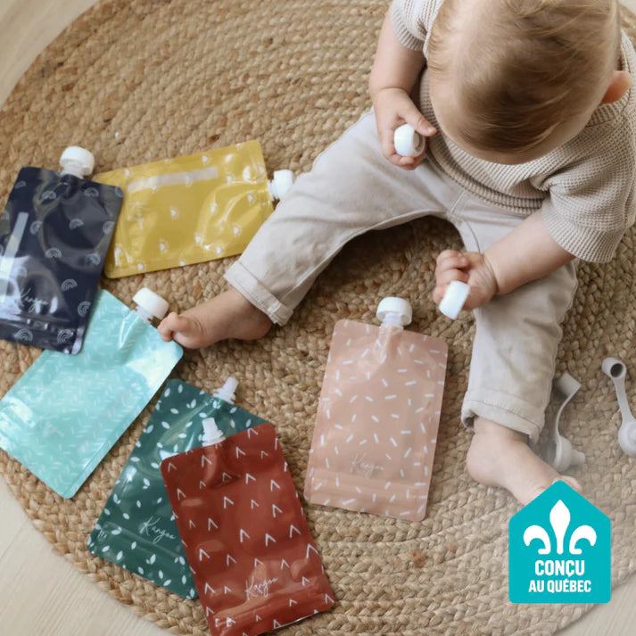 Reusable Baby Food Pouches with Cap - BPA Free, Leak Proof, 6 Pack for Homemade Puree, Snacks & On-the-Go Feeding | Ideal for Toddlers, Travel & Daycare