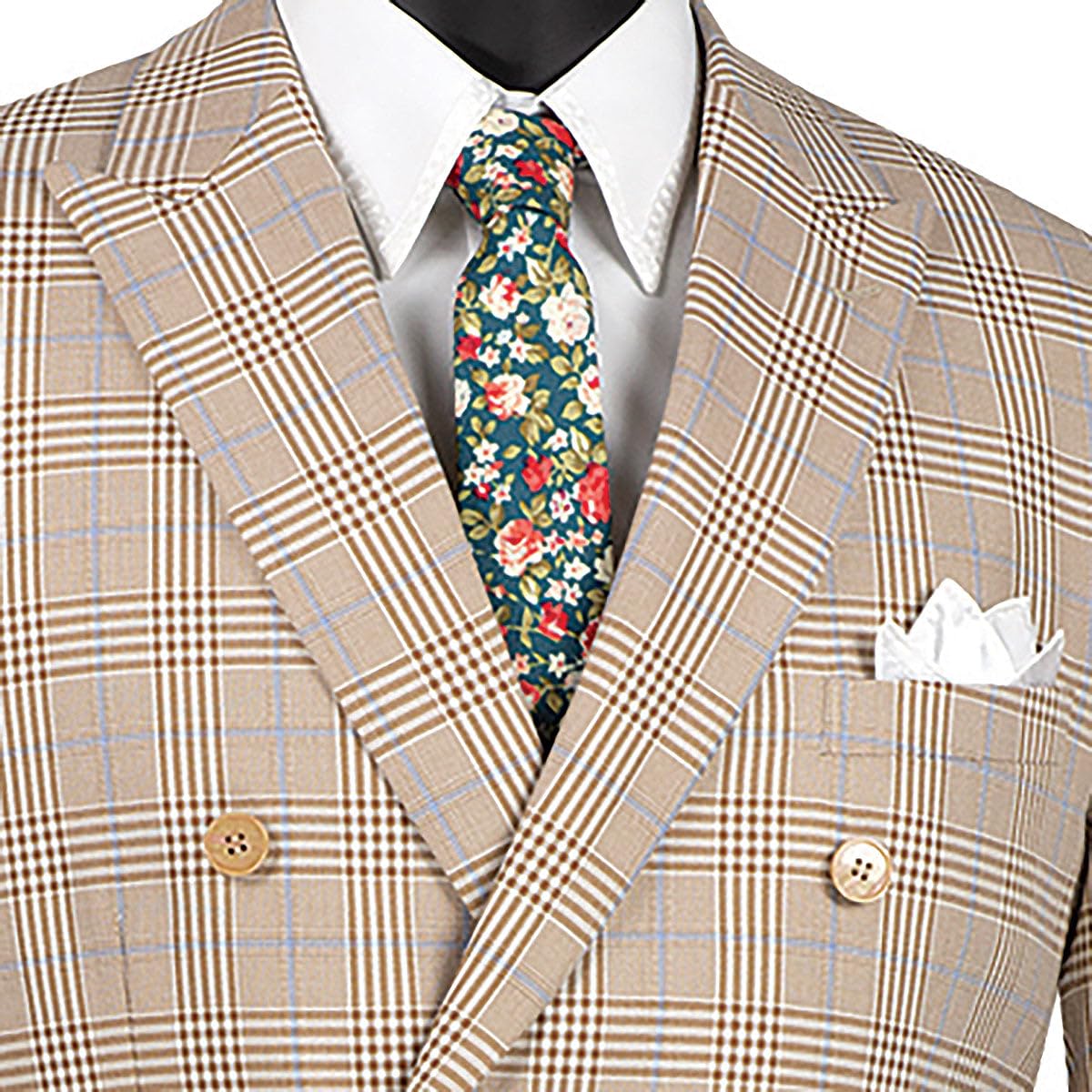 Premium Hand Tailored 2-Piece Men's Glen Plaid Suit Set - Wool Blend Blazer & Dress Pants with Bonus Socks | Formal Business Attire, Wedding & Office Wear