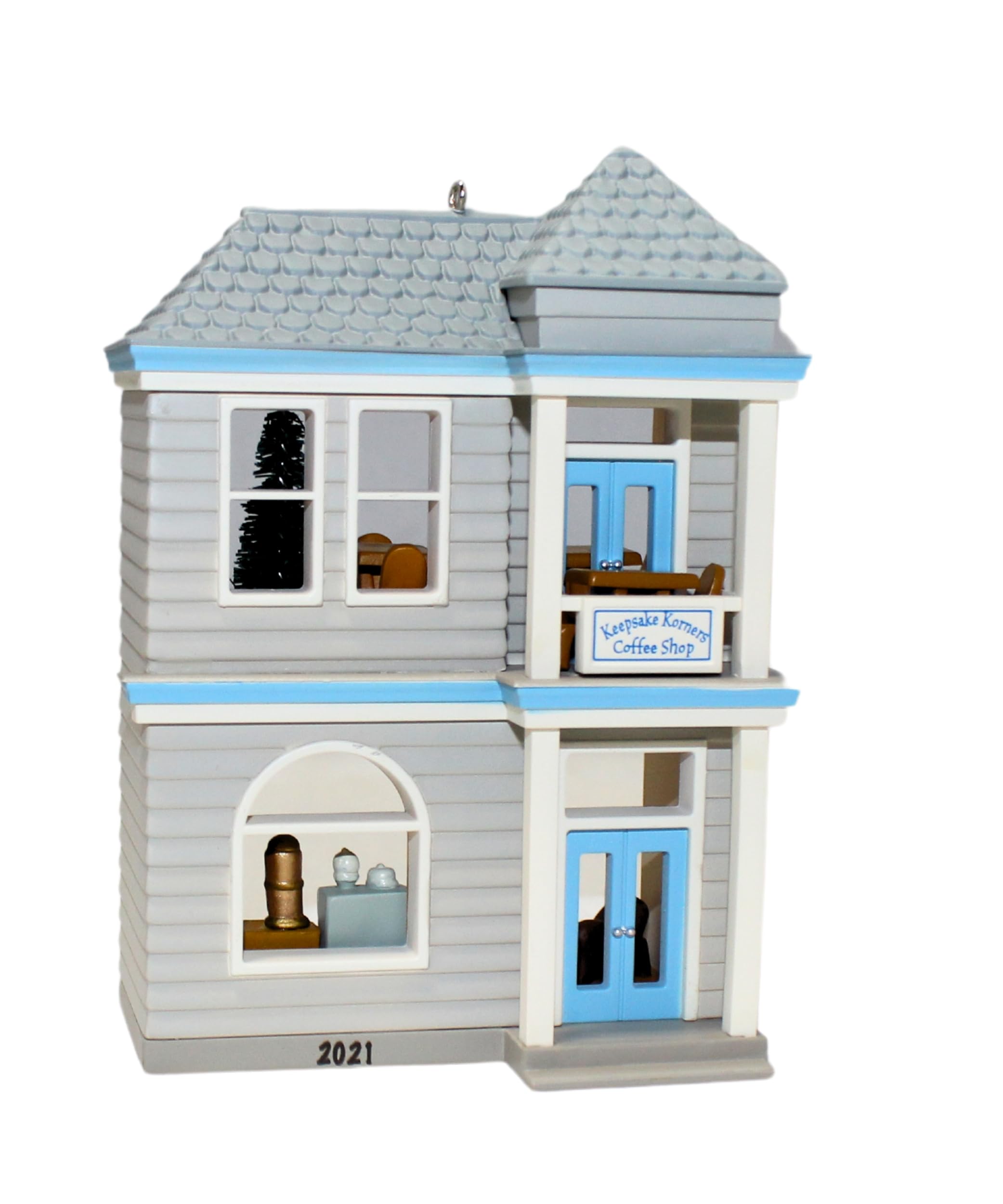 Hallmark Keepsake Christmas Ornament 2021 - Nostalgic Plastic Coffee Shop Decor with Year Date | Perfect for Holiday Tree Decorations, Gift Giving & Collectible Display