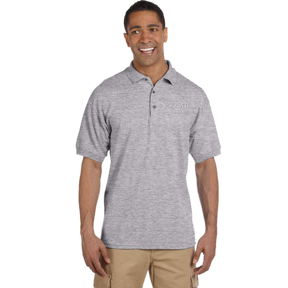 Custom Men's Polo Shirts with Russian A Embroidery - 100% Cotton Comfort Fit - Perfect for Business Casual, Golf & Everyday Wear
