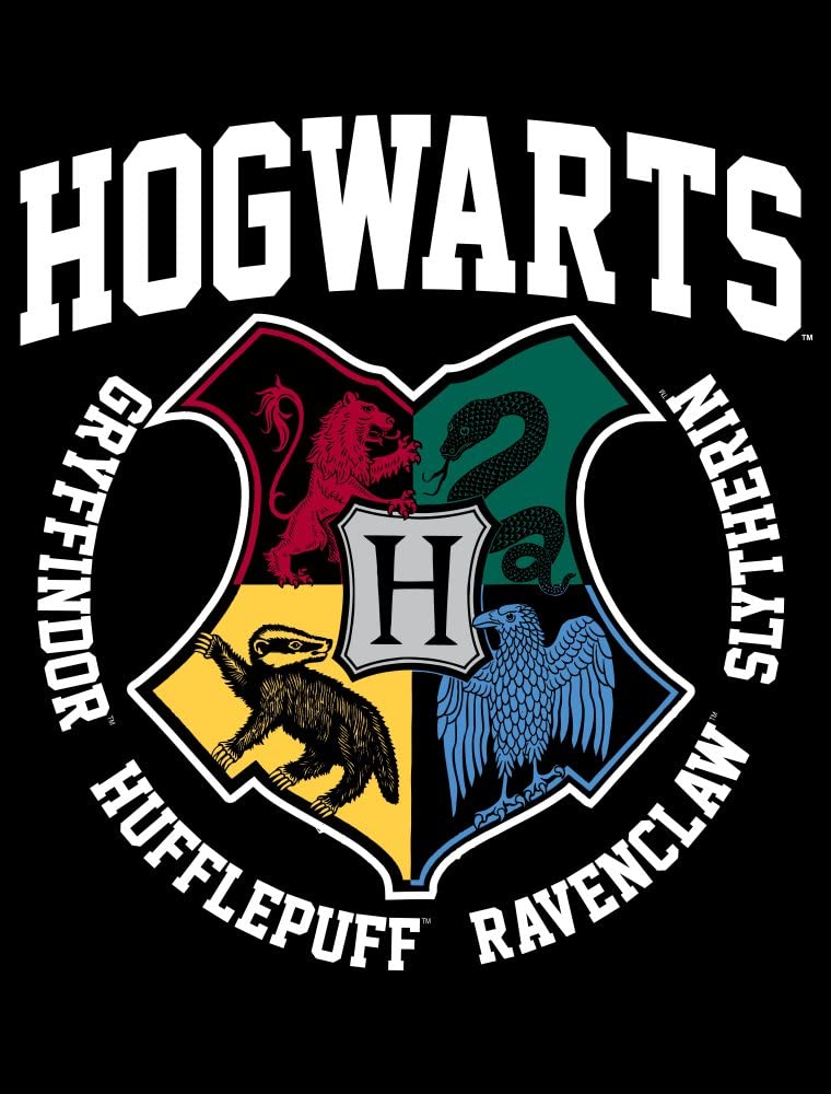 Harry Potter Hogwarts Houses Black T-Shirt for Toddler & Youth Boys - School Spirit, Cosplay & Halloween Costume
