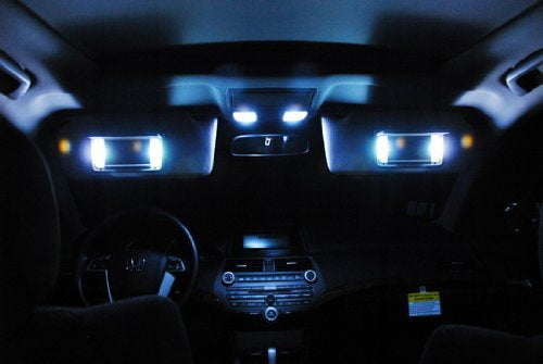2-Pack Xenon White 3 SMD 6641 LED Bulbs for Car Sun Visor Vanity Mirror Lights - Perfect for Nighttime Makeup & Interior Lighting Upgrade