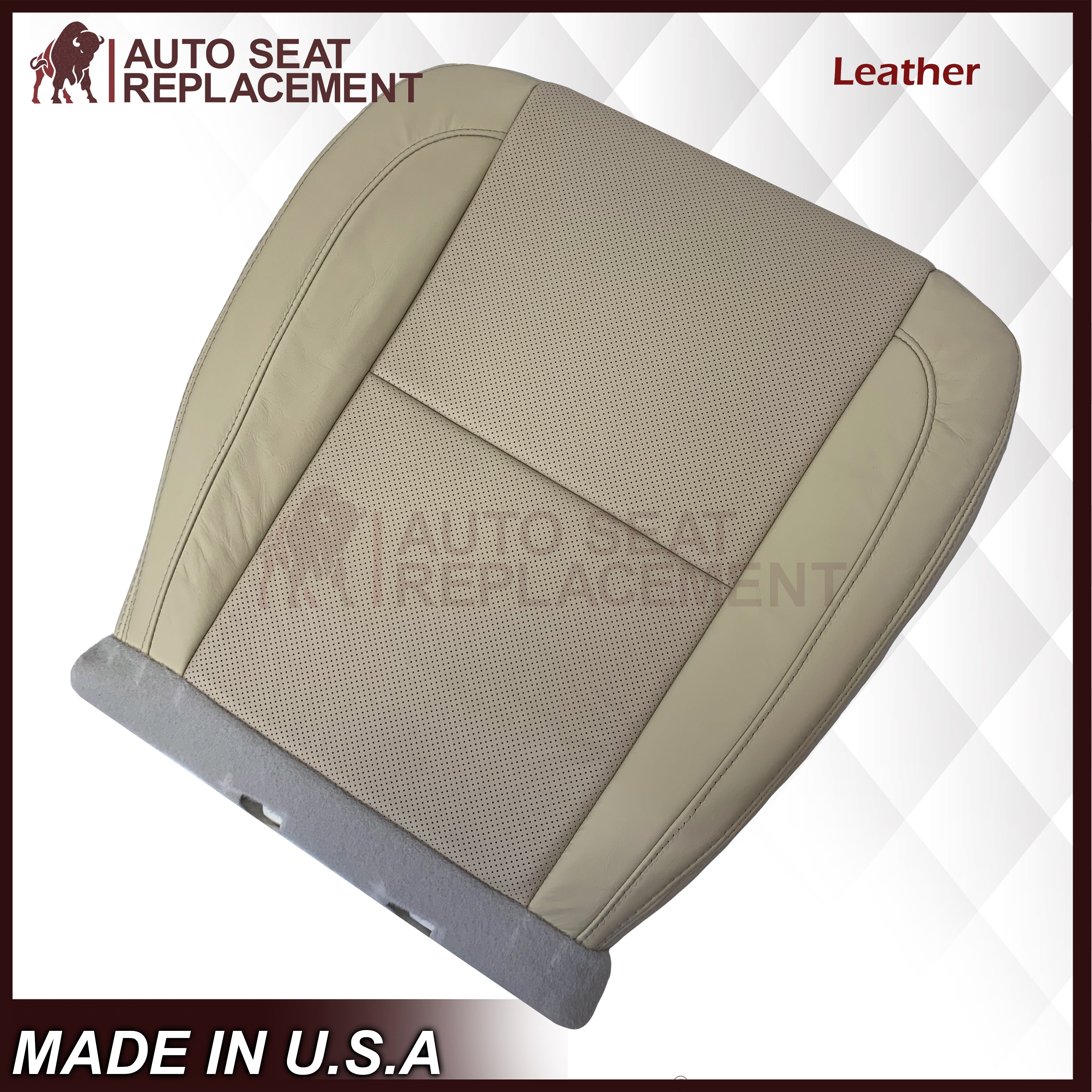 2007-2014 Cadillac Escalade Platinum Edition Custom Fit Seat Covers - Premium Light Tan Leather for Driver & Passenger (Top & Bottom) | Perfect for Car Interior Protection & Luxury Upgrade