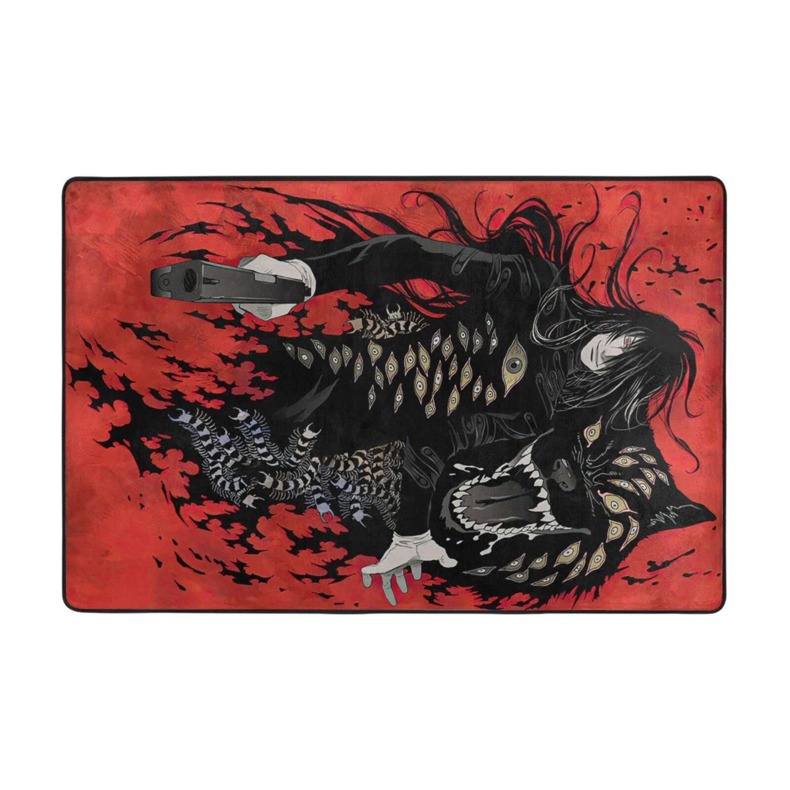 Hellsing Anime Carpet - Soft Thick Flannel Area Rug for Bedroom, Living Room & Bathroom - 72x48 Inch Non-Slip Floor Mat - Perfect for Anime Fans' Home Decor & Doormat Use