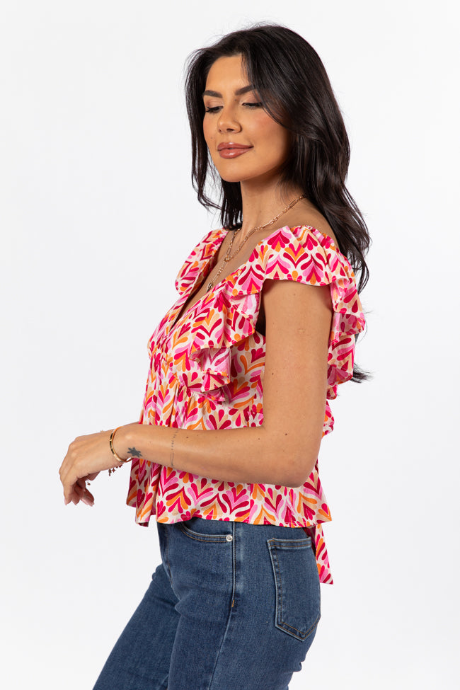 When We Met Multi Print Tie Back Padded Tank Top - Women's Fashion Blouse for Summer & Date Nights - Perfect for Beach Outings, Parties, and Casual Wear