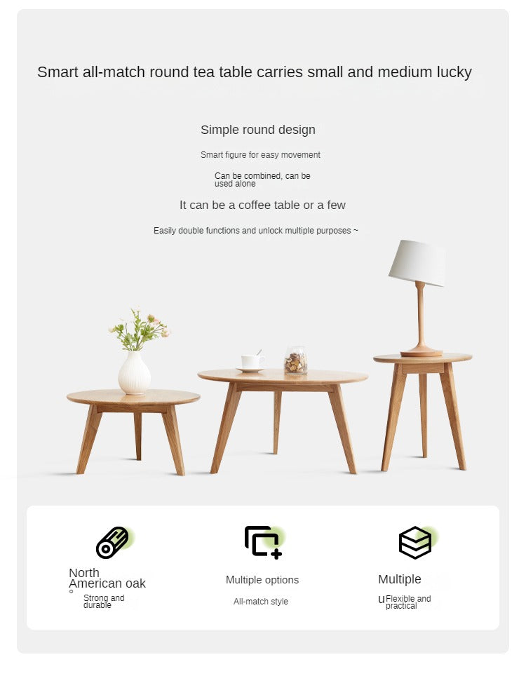 Solid Oak & Black Walnut Wood Side Table - Nightstand, End Table for Living Room, Bedroom, Office | Rustic Modern Furniture for Home Decor