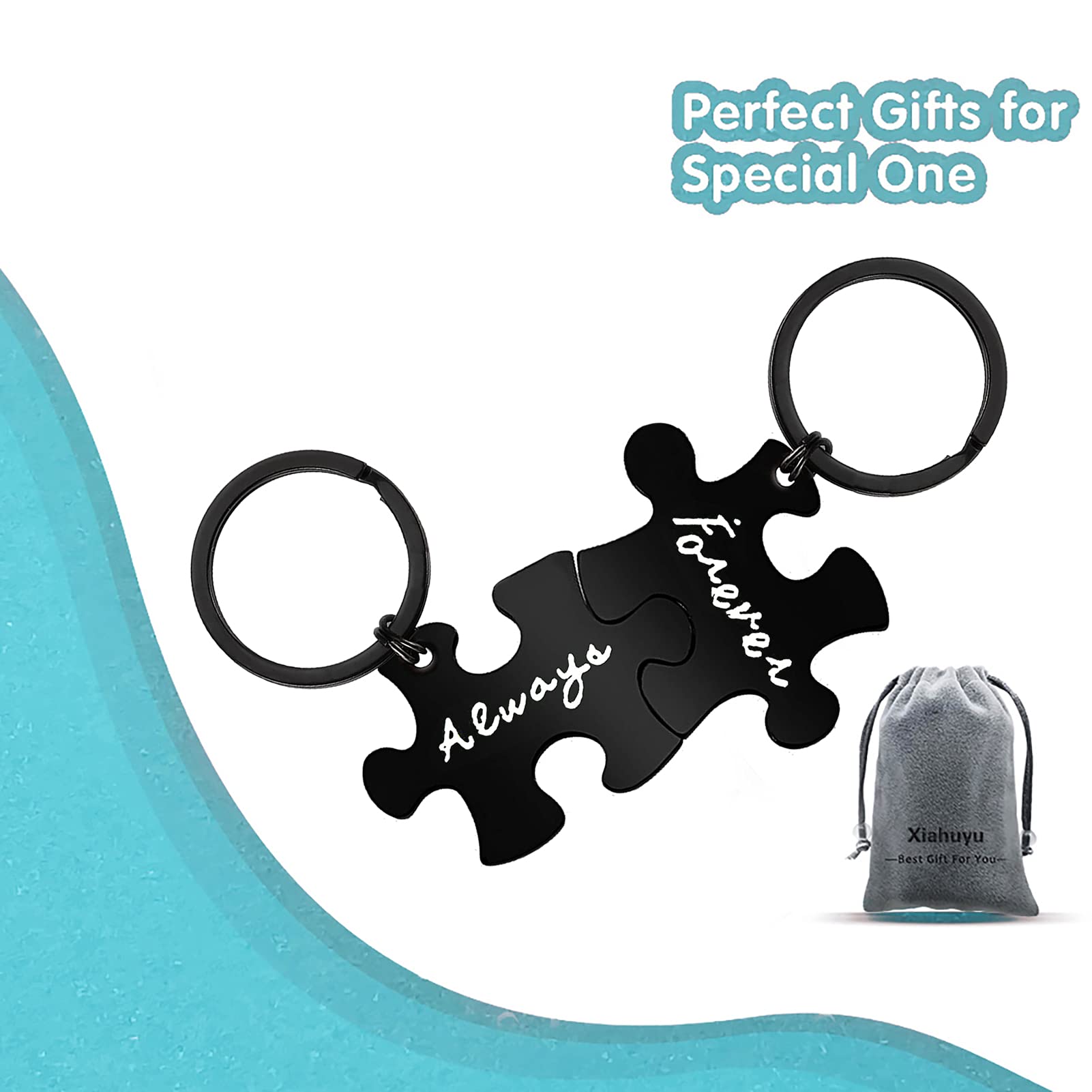 Romantic Couple Keychain Set - Perfect Valentine's Day, Christmas, Birthday & Anniversary Gift for Boyfriend, Girlfriend, Husband or Wife - Heart-Shaped Matching Keychains for Couples - Ideal for Everyday Use & Special Occasions
