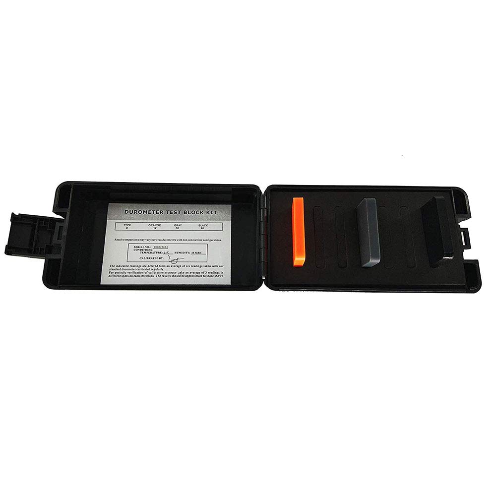 Shore D Durometer Hardness Tester Kit - ASTM D2240 Certified Hardness Test Blocks for Rubber, Plastic & Polymer Testing | Ideal for Quality Control Labs & Industrial Applications