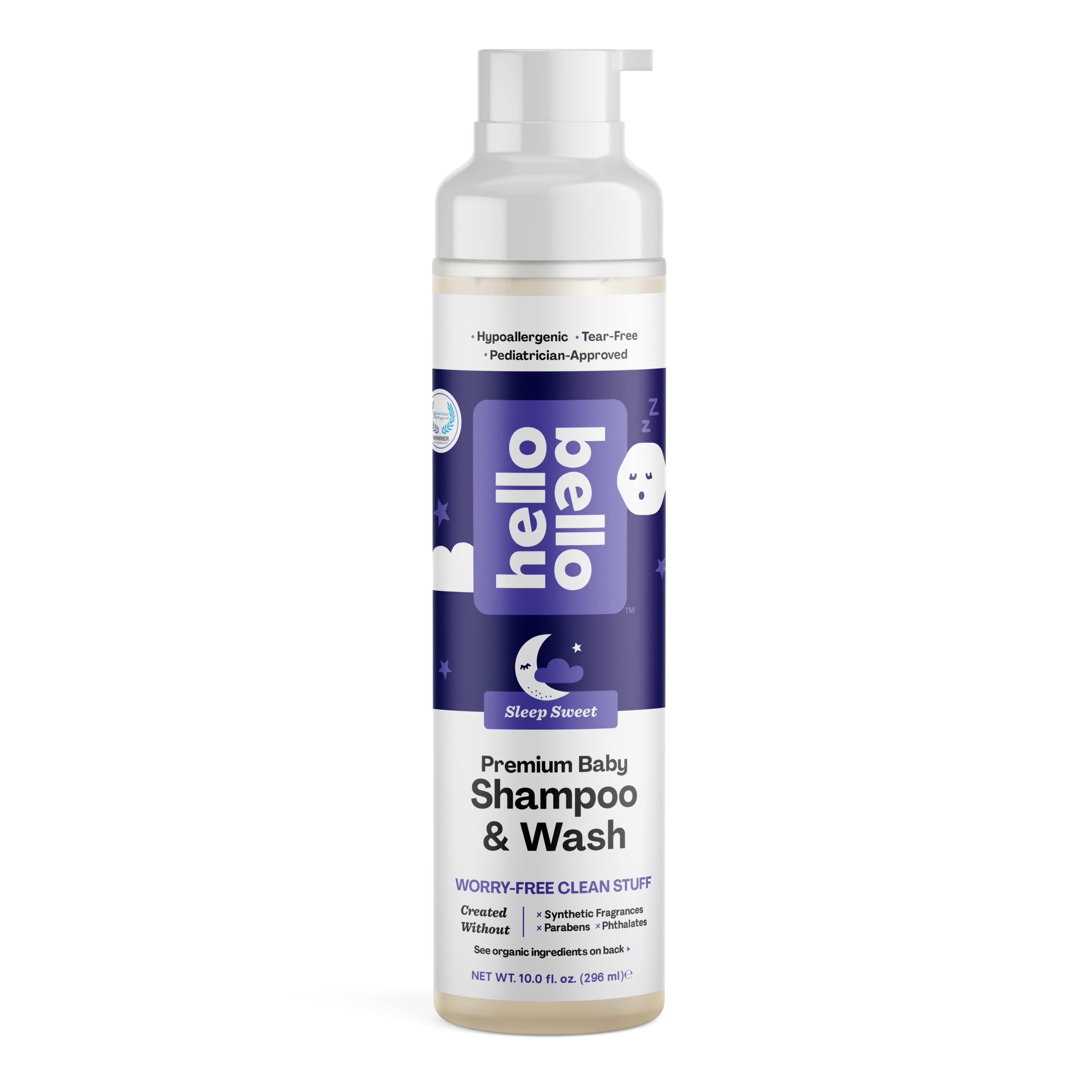 **Hello Bello Nighttime Shampoo & Body Wash for Babies & Kids – Gentle Hypoallergenic, Vegan & Cruelty-Free – Sweet Sleep Scent, 10 fl oz – Perfect for Bedtime Baths & Relaxing Routine**