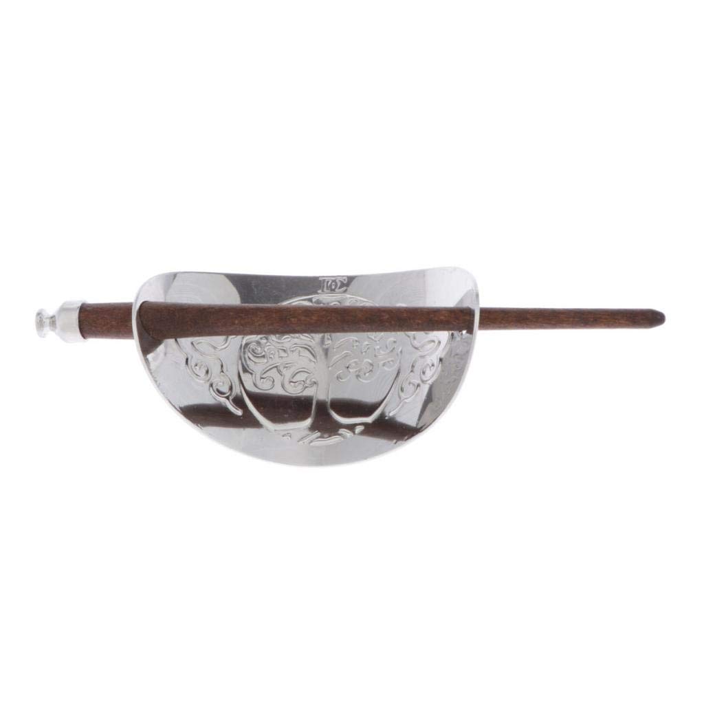 Viking Wooden Hair Sticks - Handcrafted Silver Hair Clips & Hairpins for Women | Perfect for Boho, Viking, and Medieval Hairstyles | Great for Weddings, Cosplay, and Everyday Wear