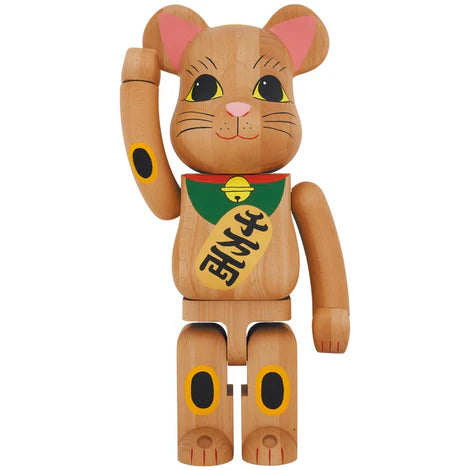 1000% Bearbrick Karimoku Maneki Neko Lucky Cat Collectible Figure - Japanese Traditional Design for Home Decor & Office Display
