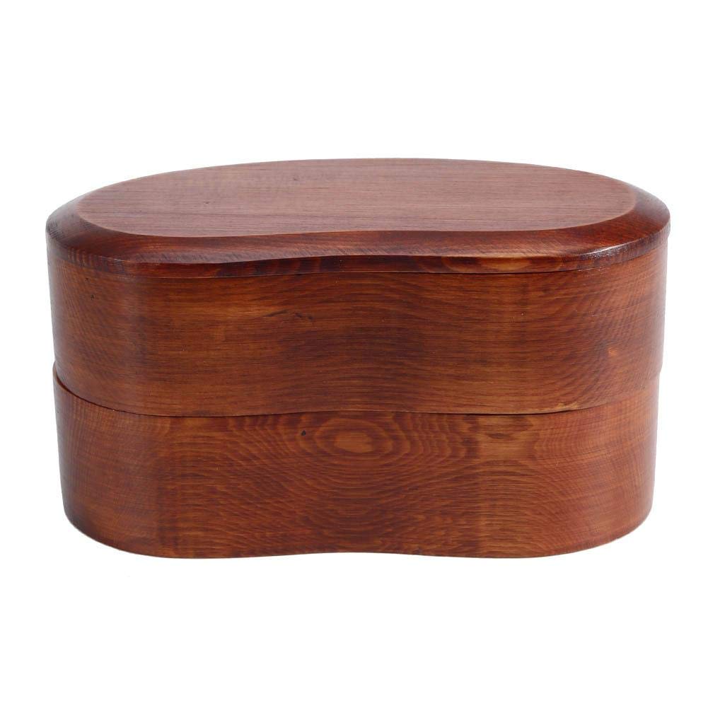 Eco-Friendly Wooden Bento Lunch Box - 2-Layer Japanese Style Food Storage Container for School, Office & Picnic | Leak-Proof & Durable Meal Prep Box for Kids & Adults